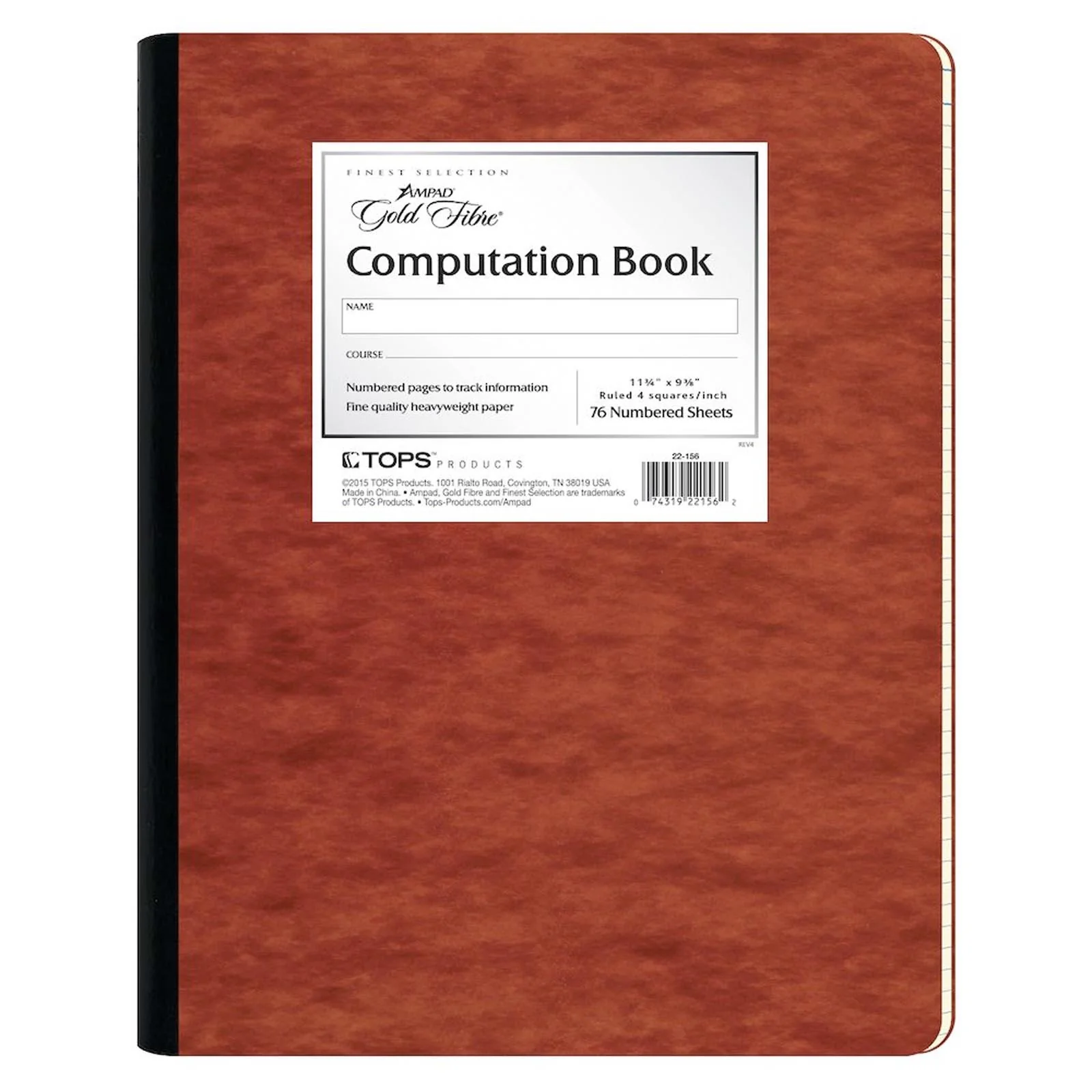 Ampad 4 X 4 Quad Stitch Bound Computation Book Course Material