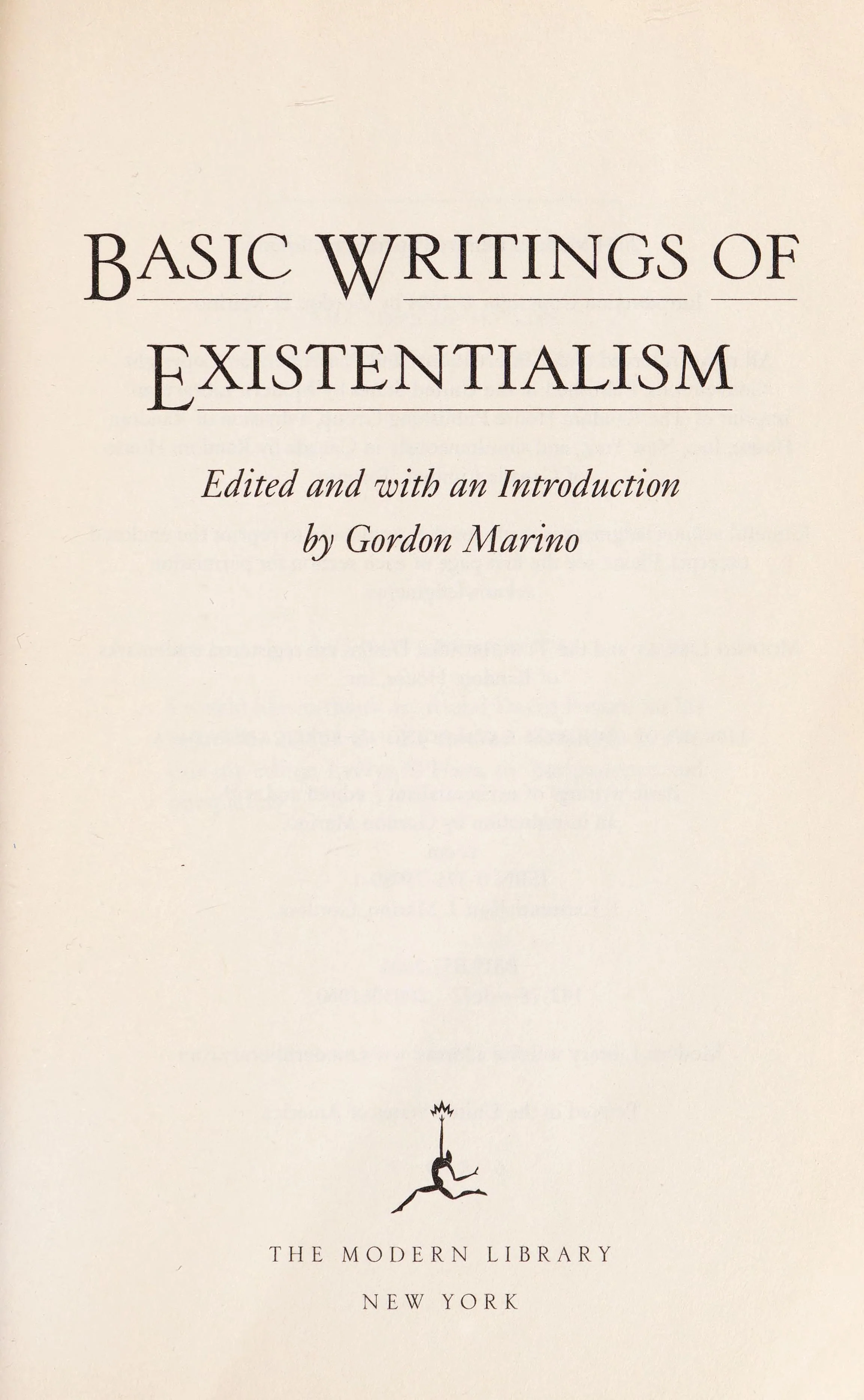 Basic Writings of Existentialism