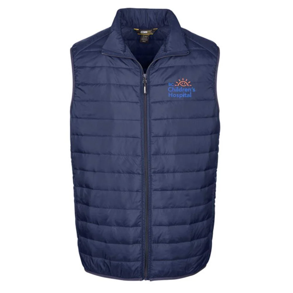 BCCH Men's Packable Puffer Vest With Embroidered Logo - Navy