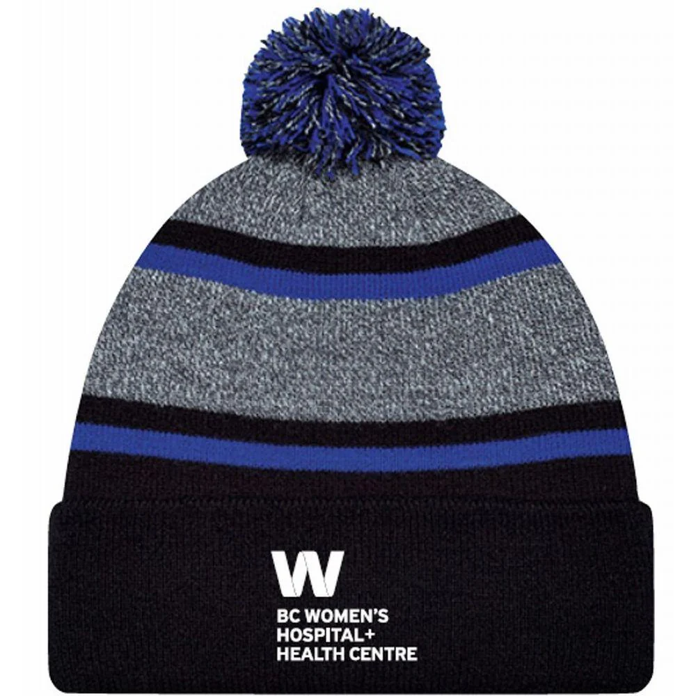 BCWH Acrylic Pom Pom Toque With Embroidered Logo - Royal Blue