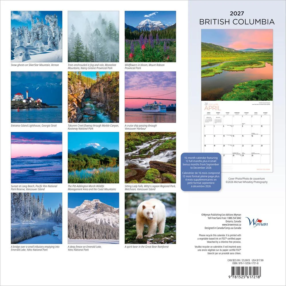 British Columbia 2027 Wall Calendar - Image 2