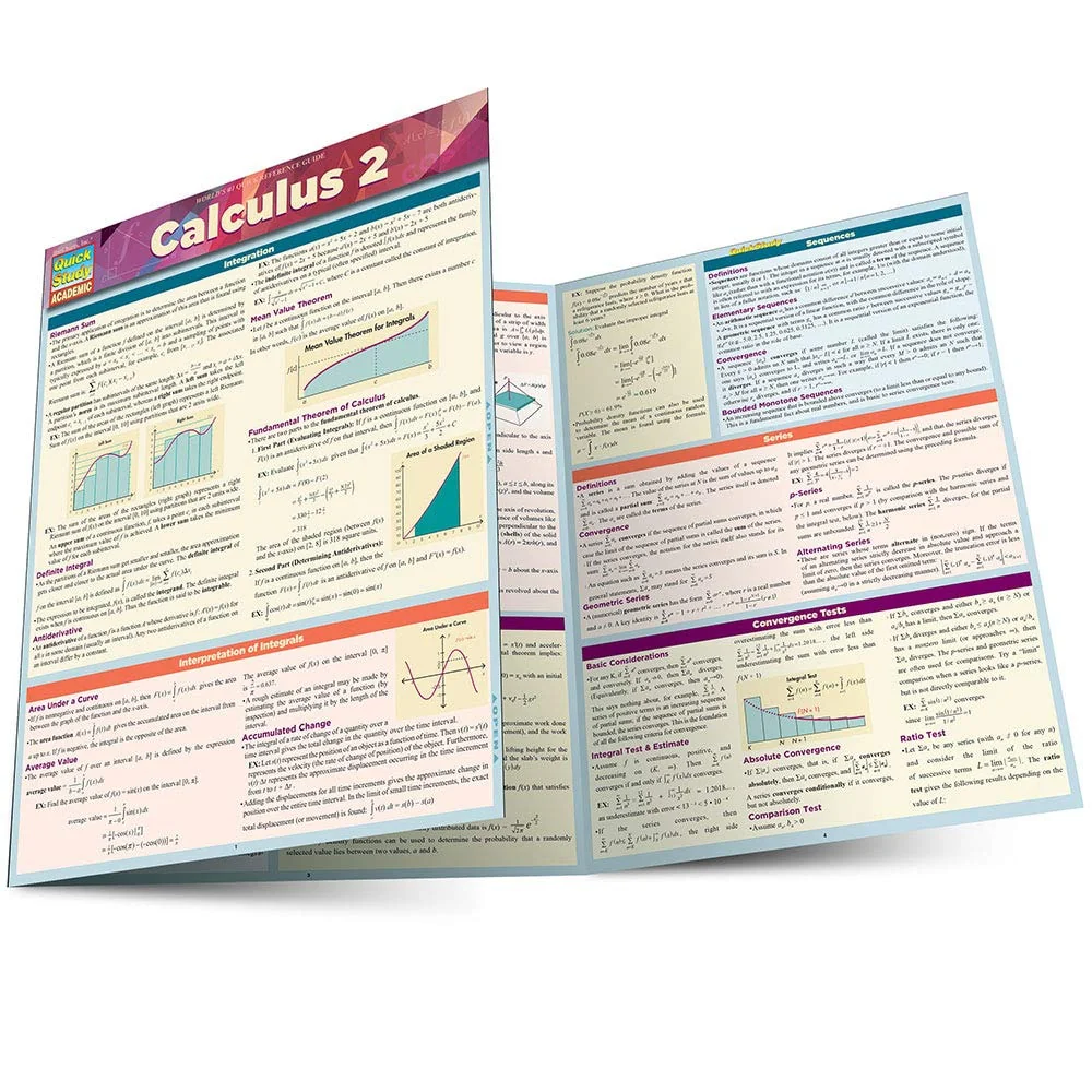 Calculus 2 A QuickStudy Laminated Reference Guide