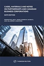 Cases, Materials and Notes on Partnerships and Canadian Business Corporations