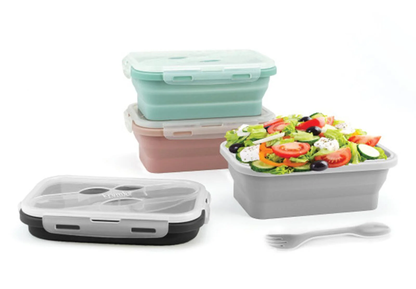 Collapsible Lunch Container W/ Utensil - Image 3