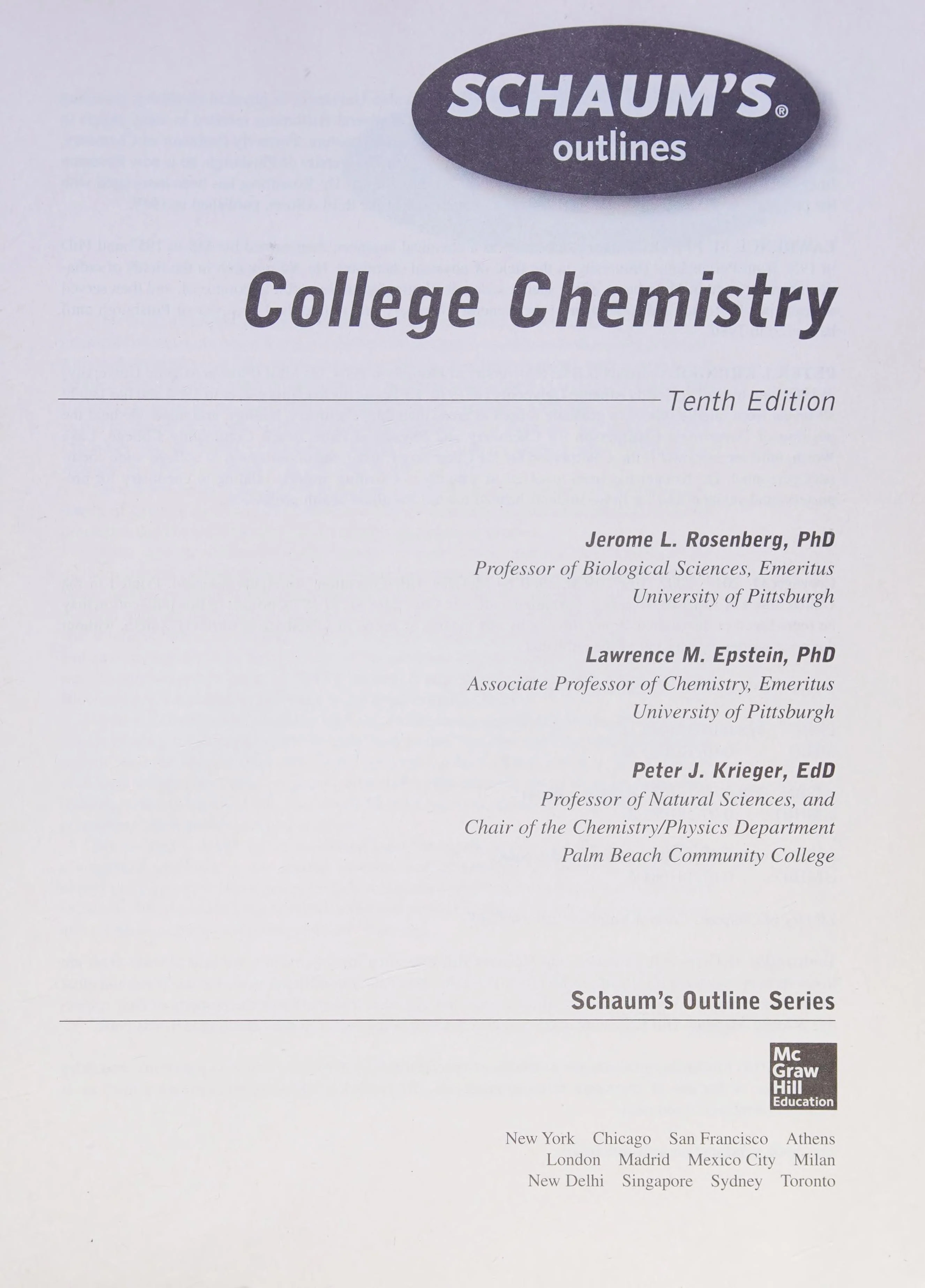 Schaum's Outline of College Chemistry 1,340 Solved Problems + 23 Videos
