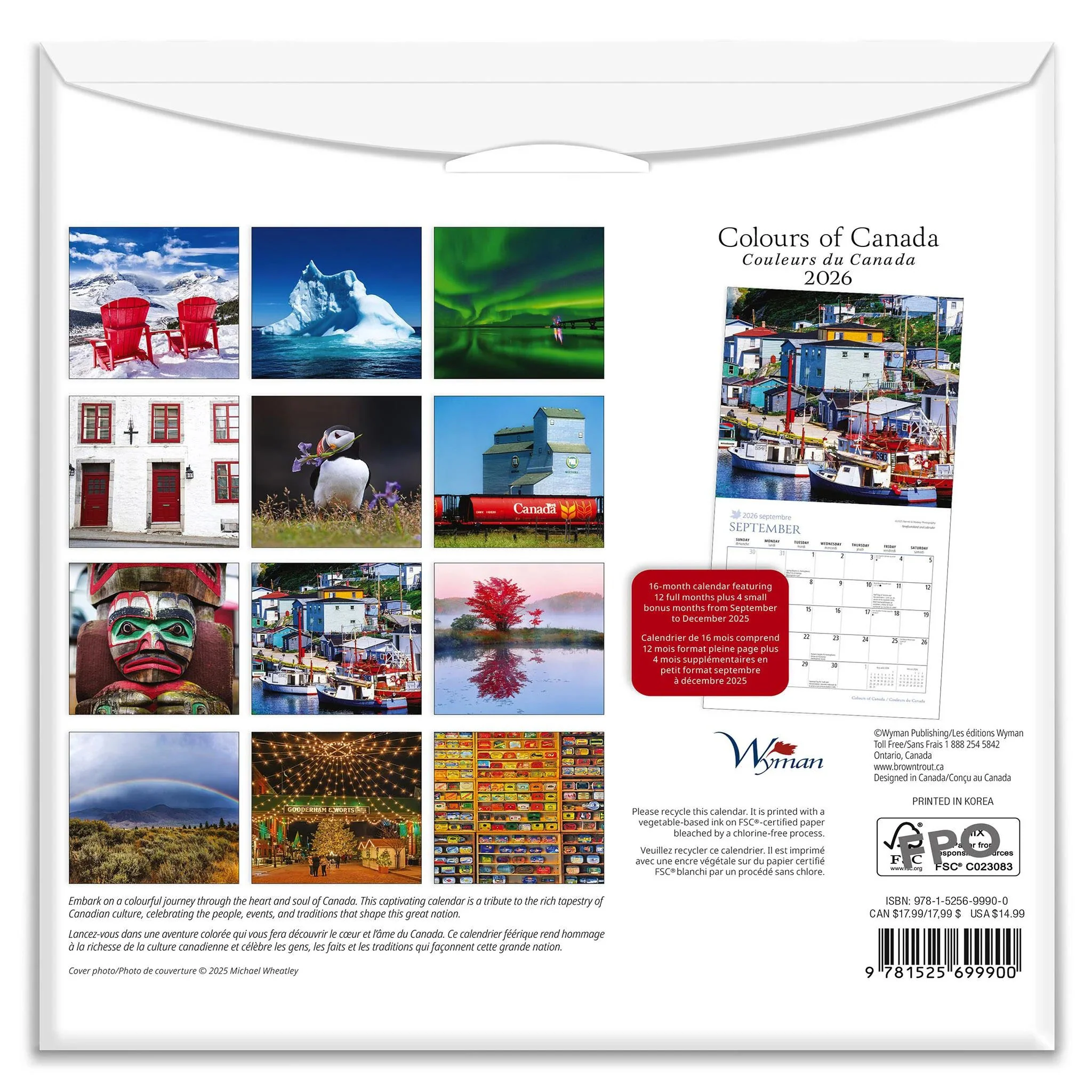 Colours Of Canada 2026 Wall Calendar Medium - Image 2