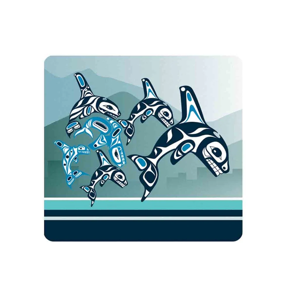 Cork-Backed Coaster Orca Family