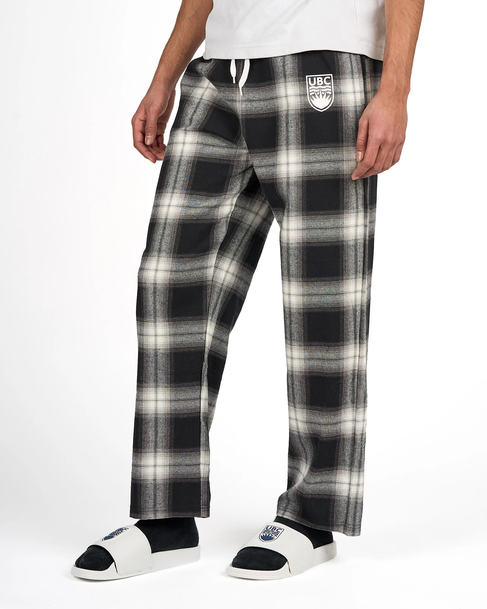 Crest Flannel Pj Pant- White & Black