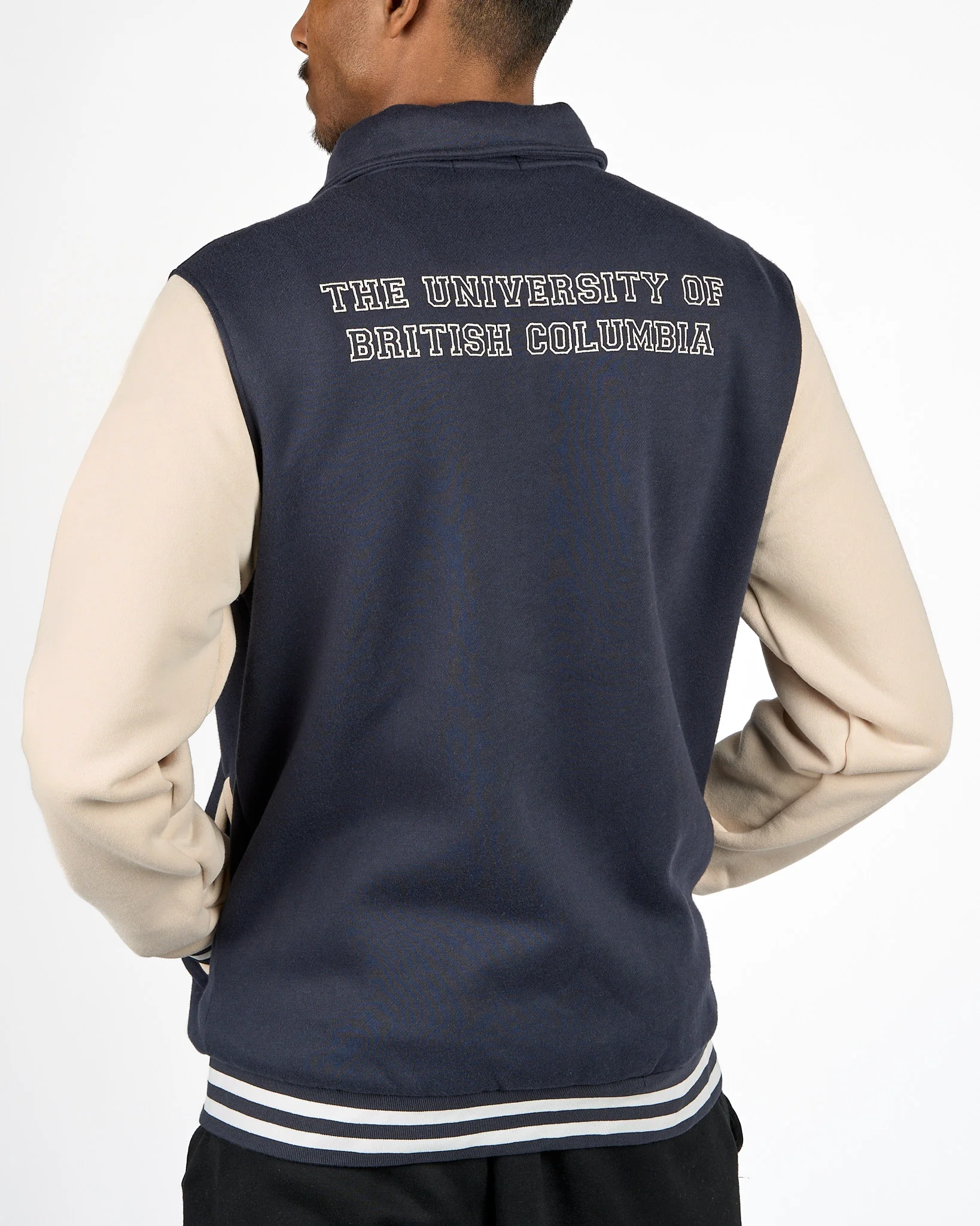 Crested Varsity Jacket - Navy & White - Image 5