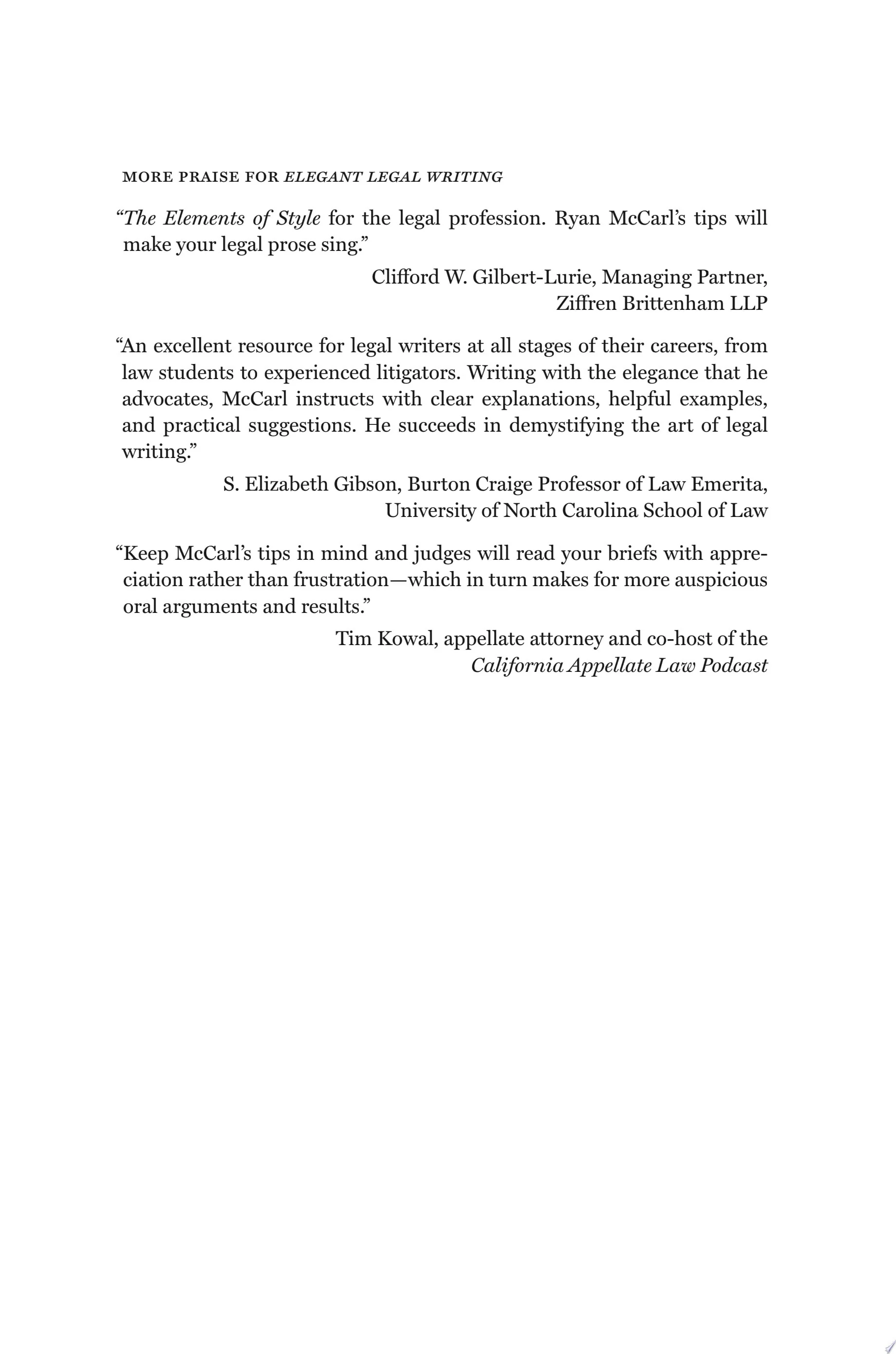 Elegant Legal Writing
