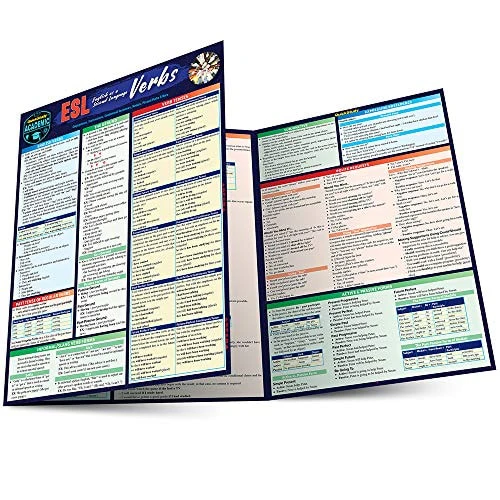 ESL - English As a Second Language - Verbs A QuickStudy Laminated Reference Guide