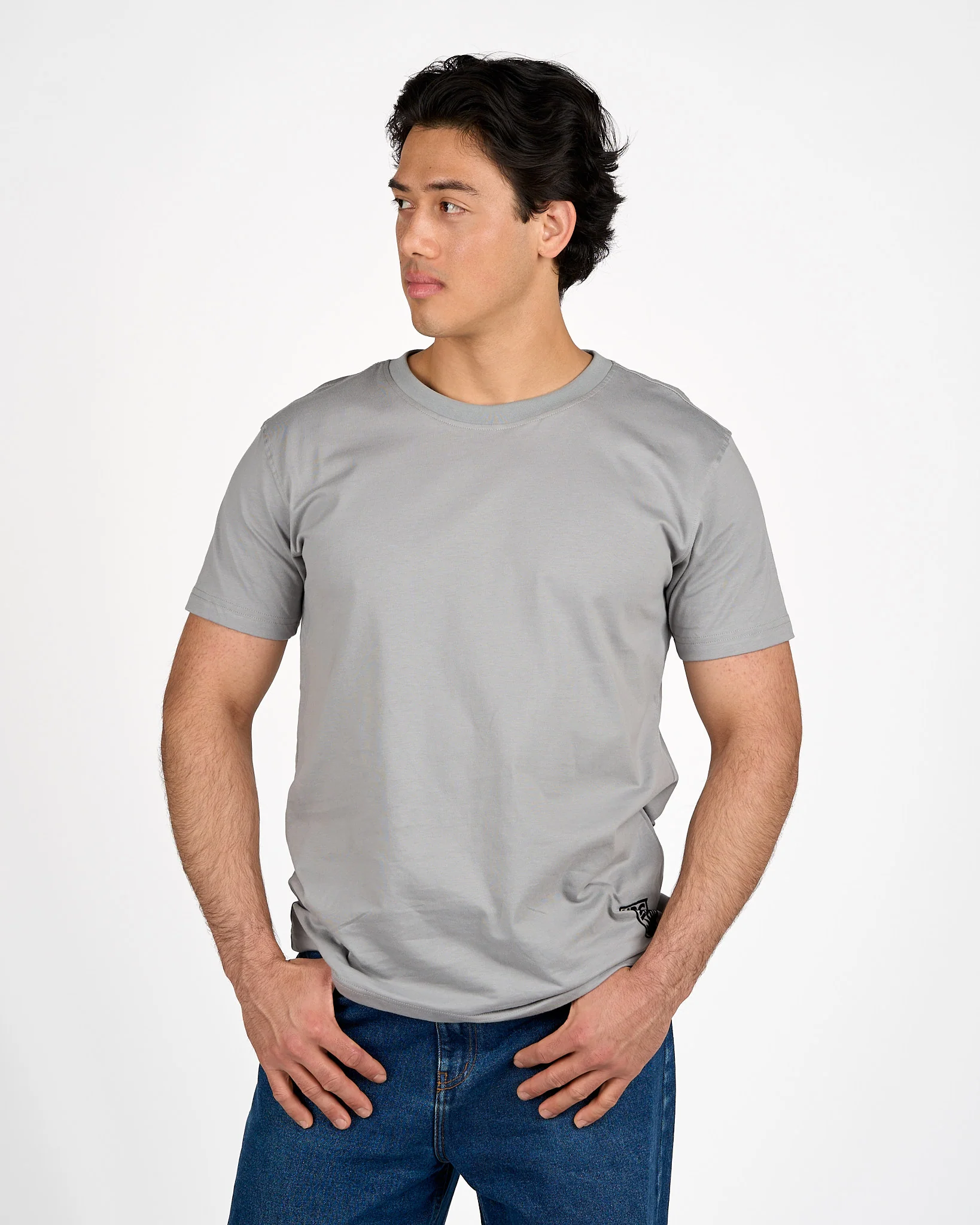 Essential Boxy Bk Full Name T-Shirt - Grey - Image 3