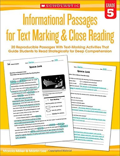 Informational Passages for Text Marking and Close Reading: Grade 5