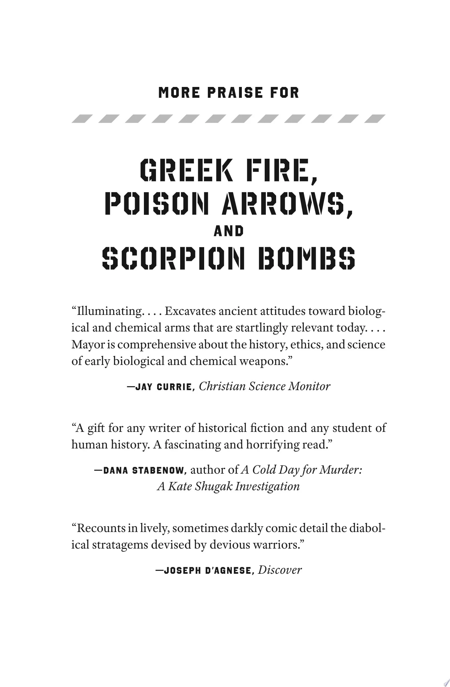 Greek Fire, Poison Arrows, and Scorpion Bombs Unconventional Warfare in the Ancient World