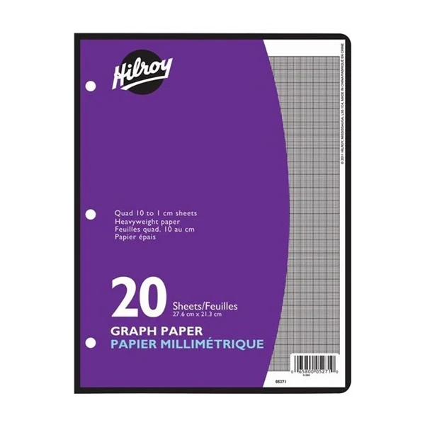 Hilroy Graph Paper Metric Quad Ruled - 20 Pack