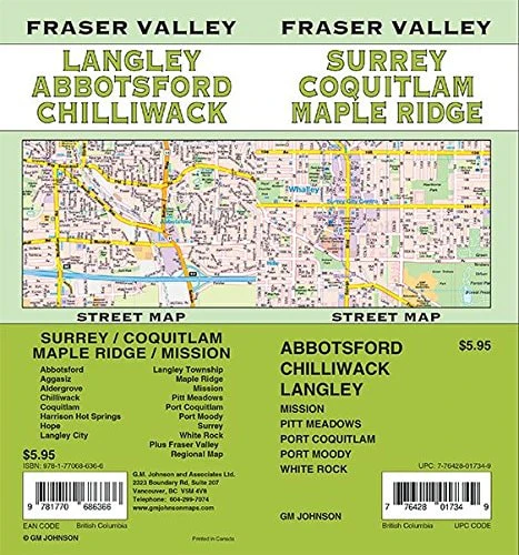 Fraser Valley/Surrey/Coquitlam/Abbotsford/Langley/Maple Ridge, British Columbia Street Map