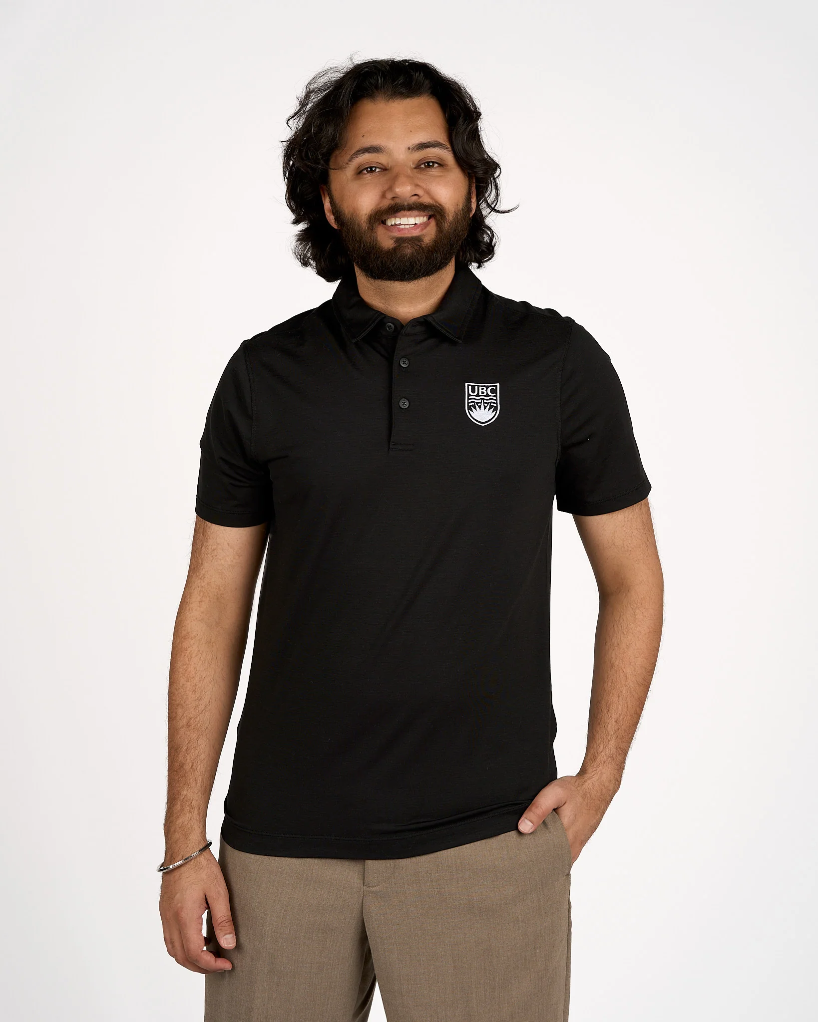 Mens Crested Evolution Short Sleeve Polo - Black