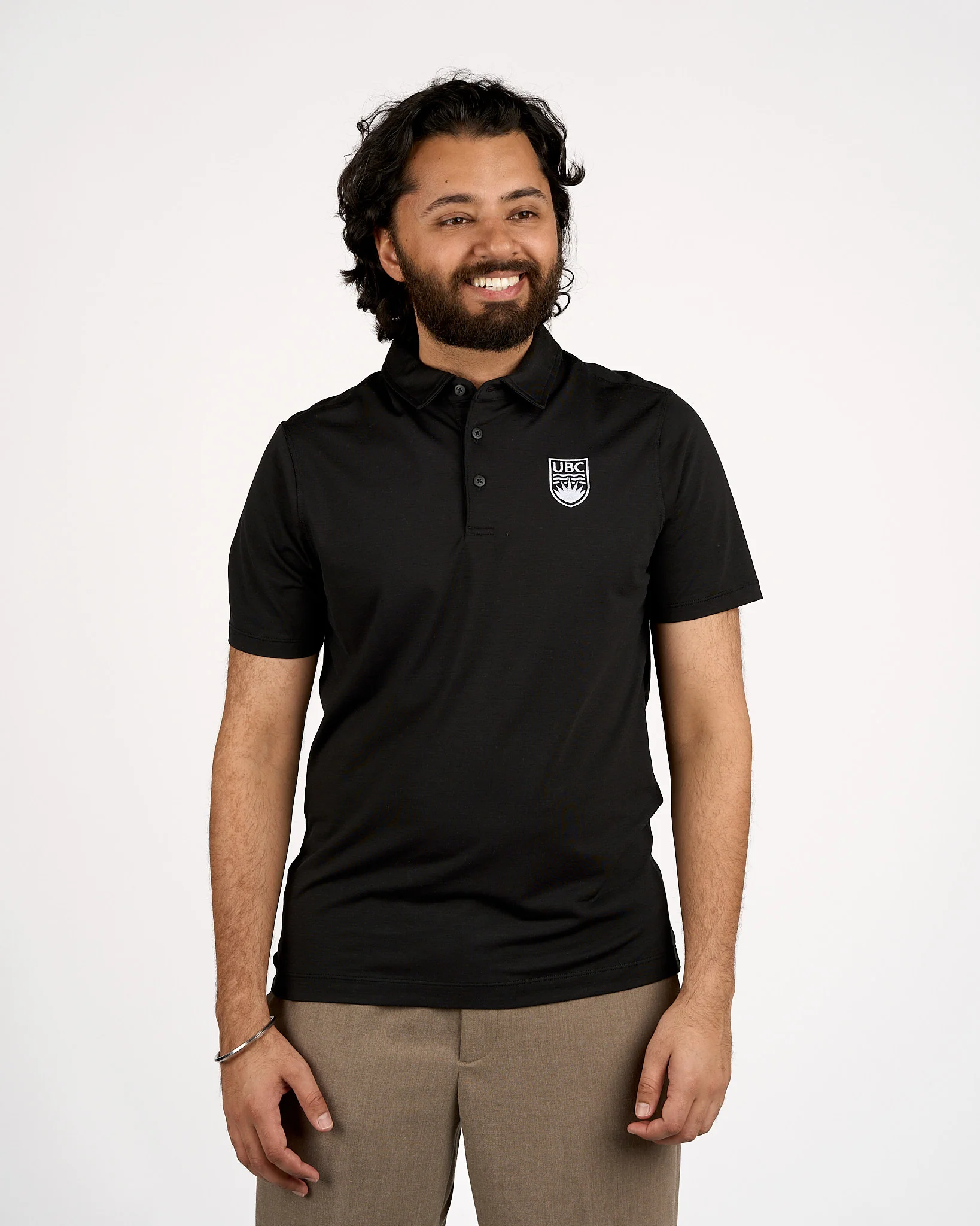 Mens Crested Evolution Short Sleeve Polo - Black - Image 4