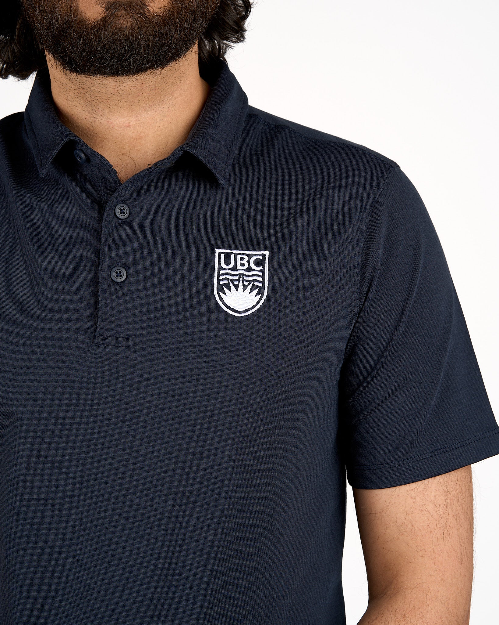 Mens Crested Evolution Short Sleeve Polo - Navy - Image 3
