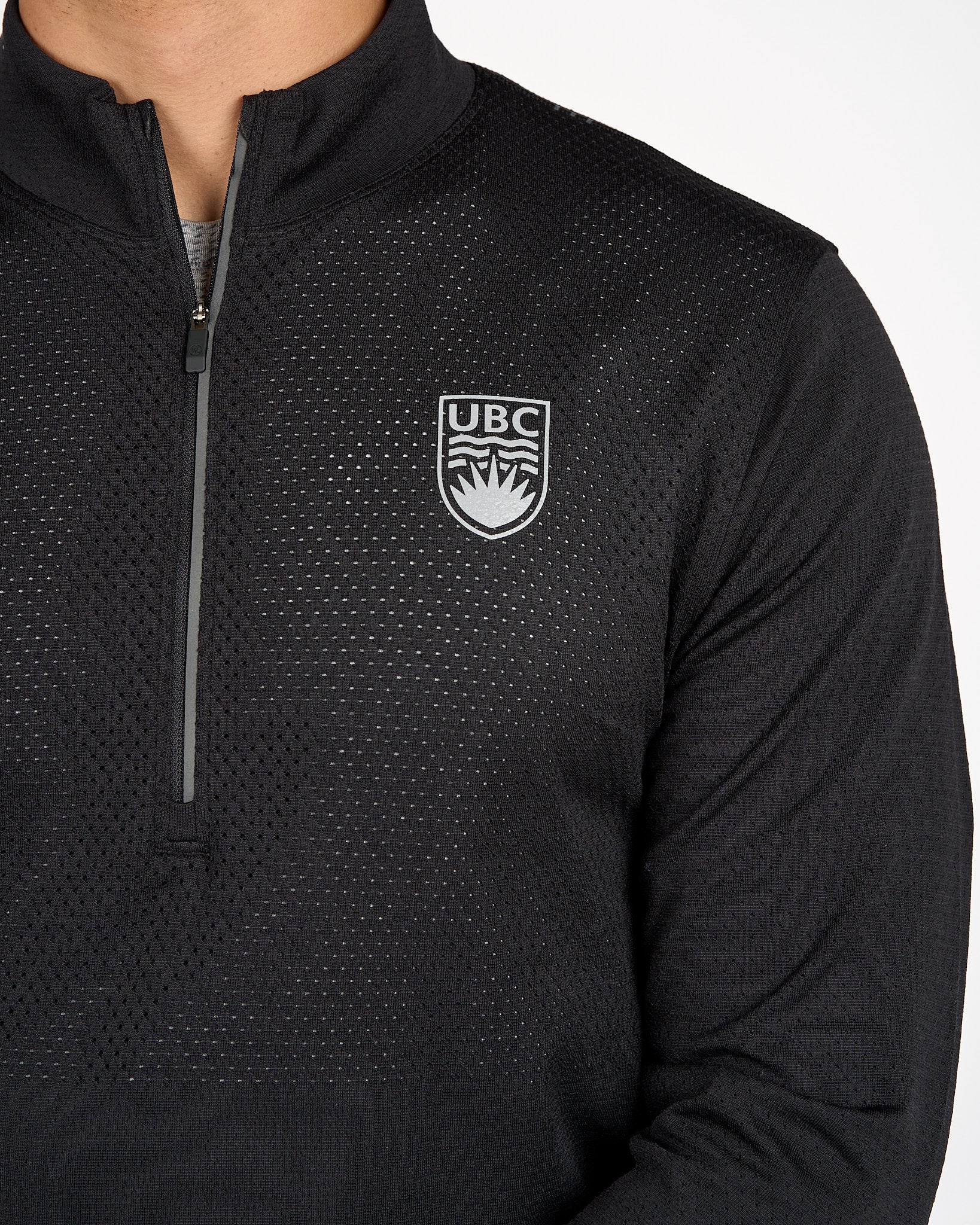 Mens Crested Metal Vent Tech Midweight Half Zip Black - Image 3