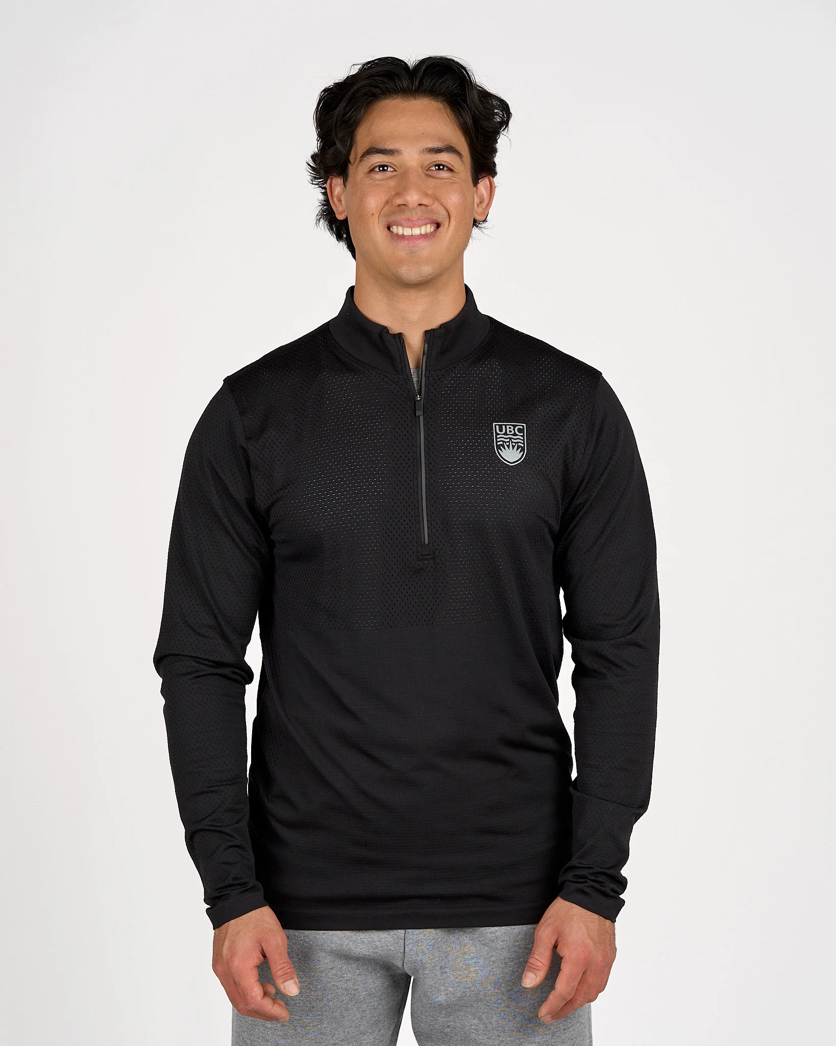 Mens Crested Metal Vent Tech Midweight Half Zip Black - Image 4