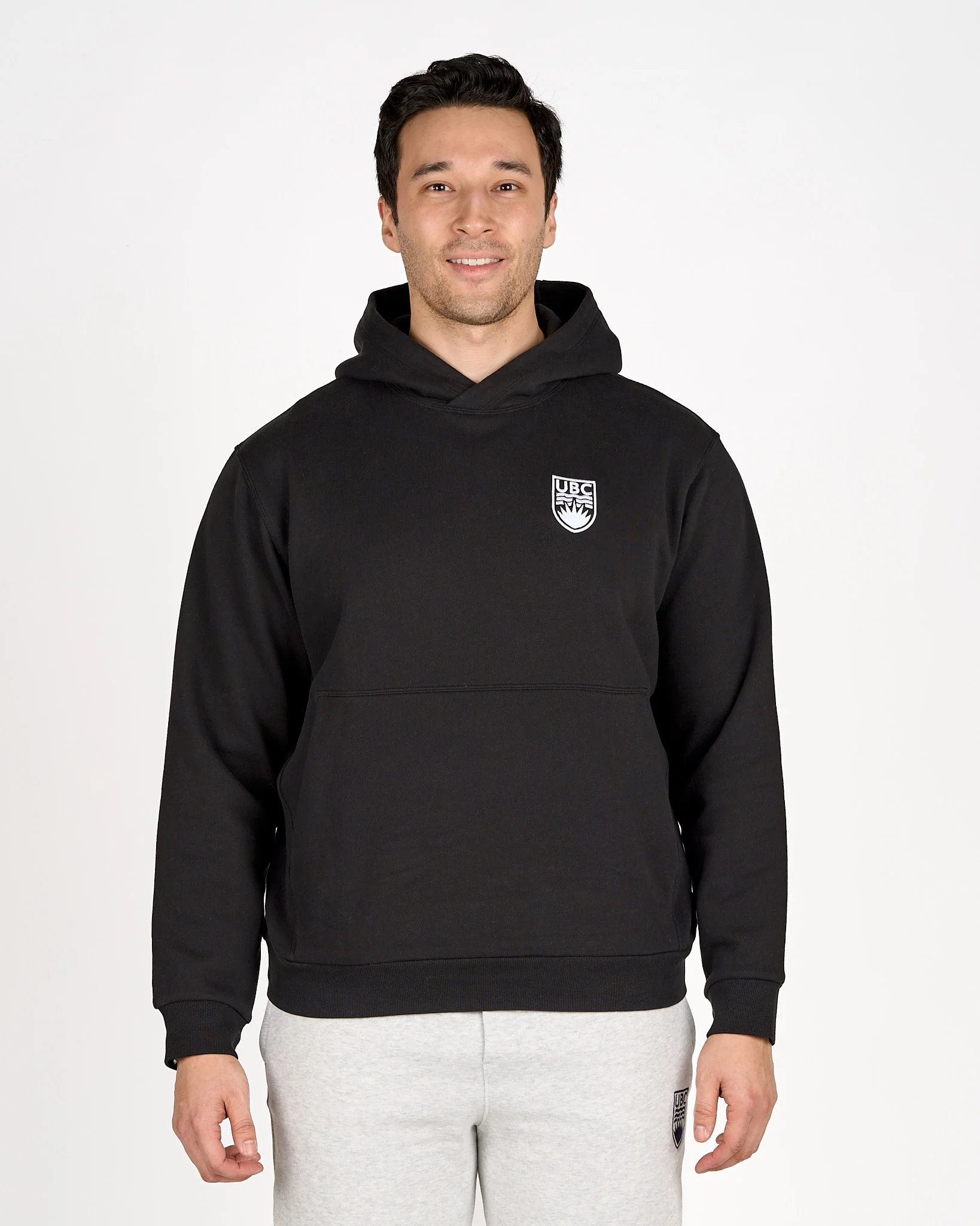 Mens Crested Steady State Pullover Hoodie - Black