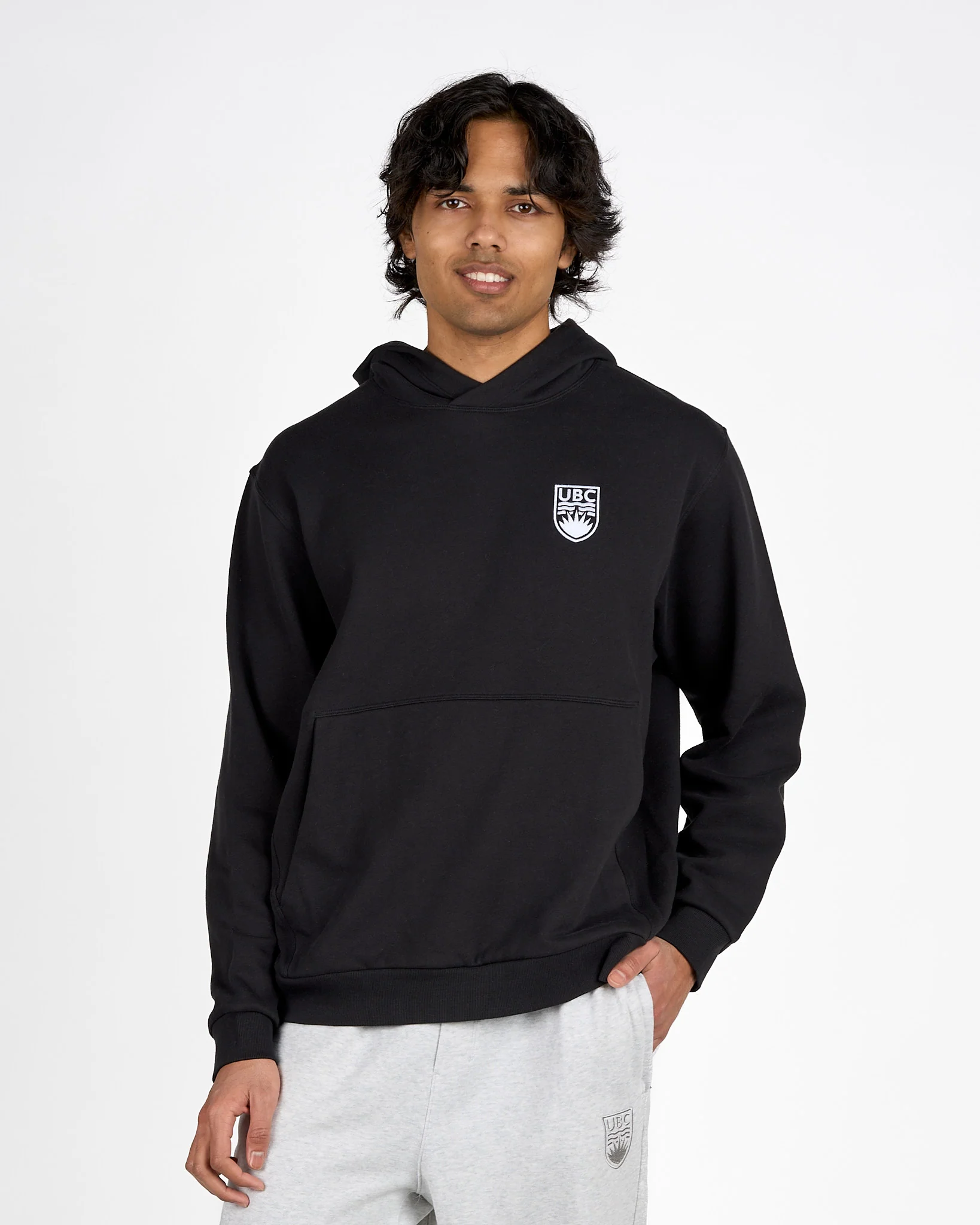 Mens Crested Steady State Pullover Hoodie - Black - Image 3