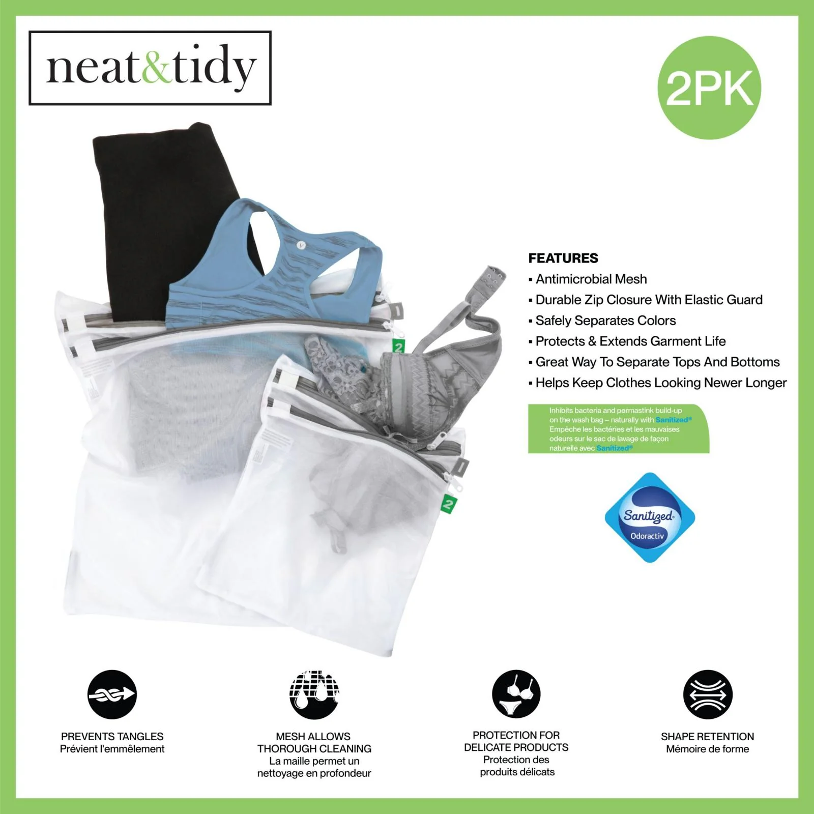Neat & Tidy Mesh Double Pocket Wash Bag