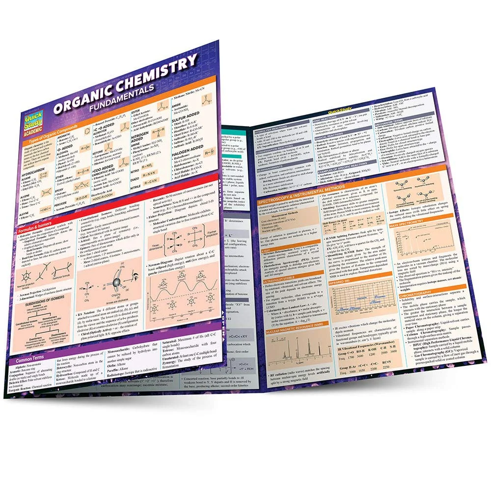 Organic Chemistry Fundamentals QuickStudy Laminated Reference Guide