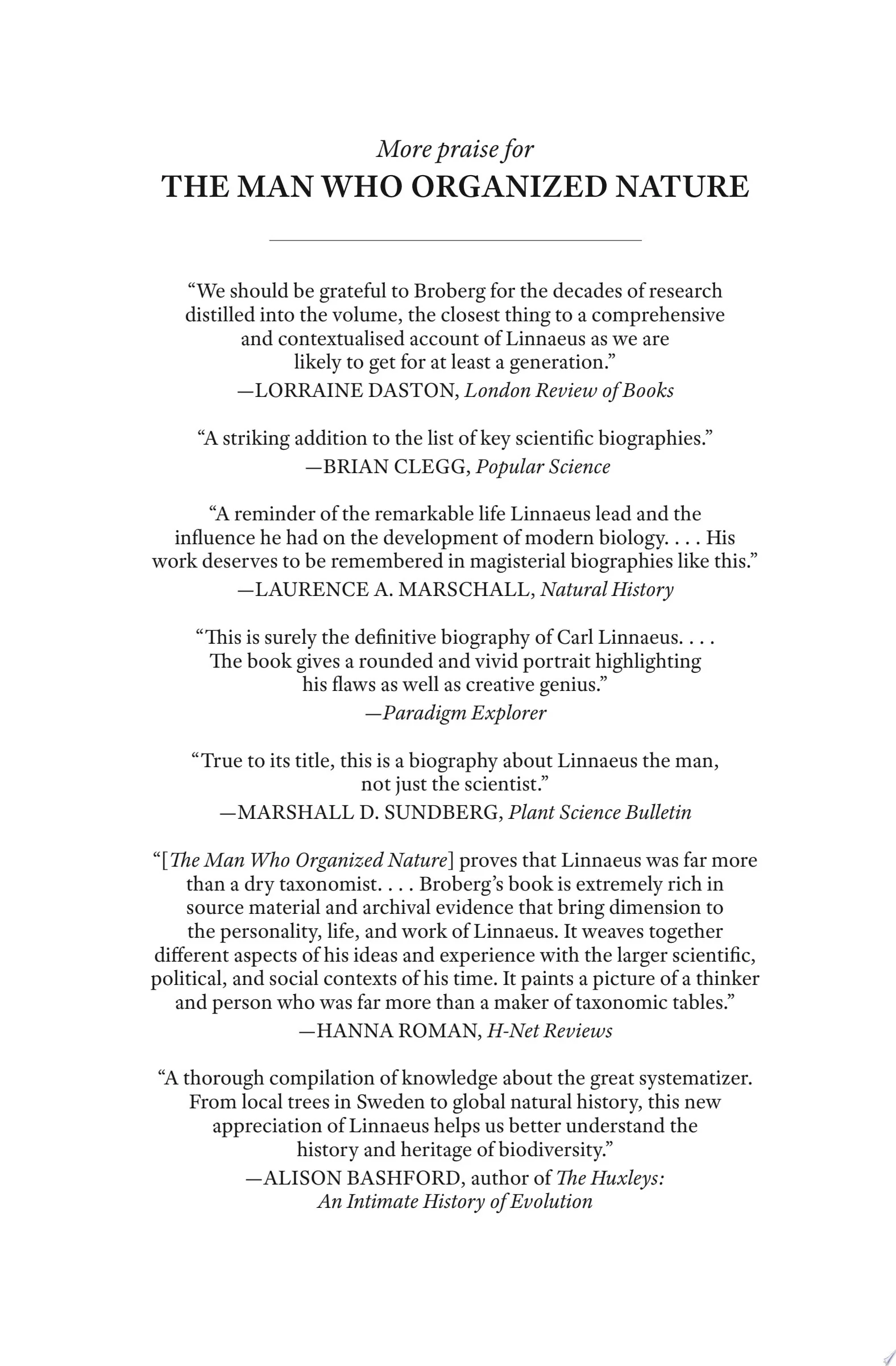 The Man Who Organized Nature The Life of Linnaeus