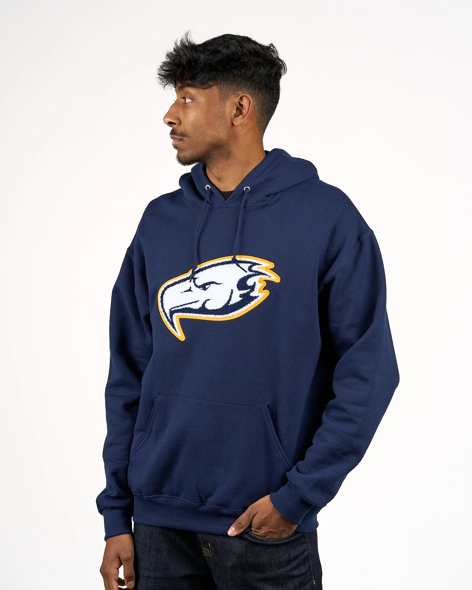 Thunderbird Chenille Hoodie - Navy