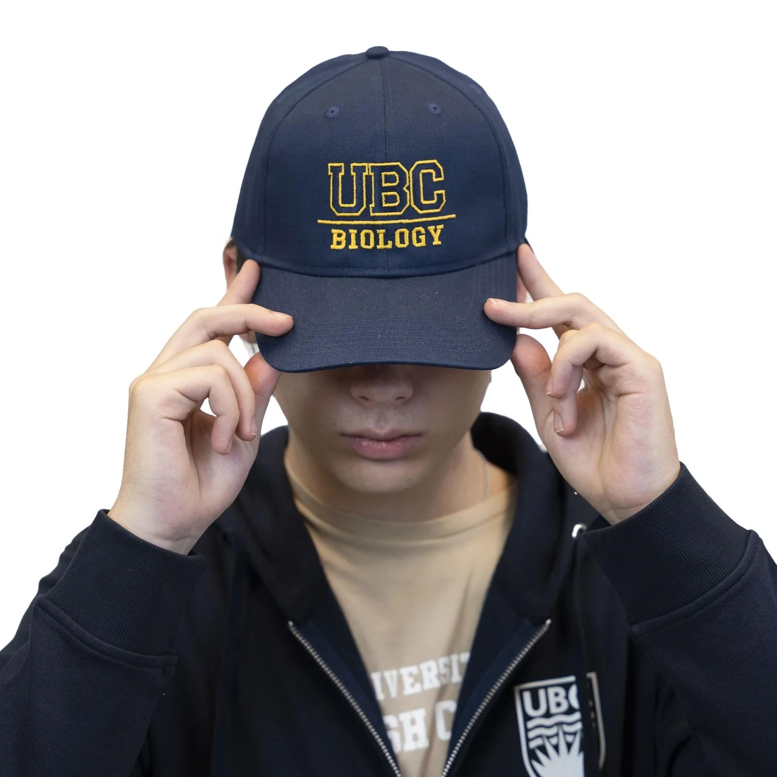 UBC Biology Cotton Twill Cap - Navy & Gold - Image 3