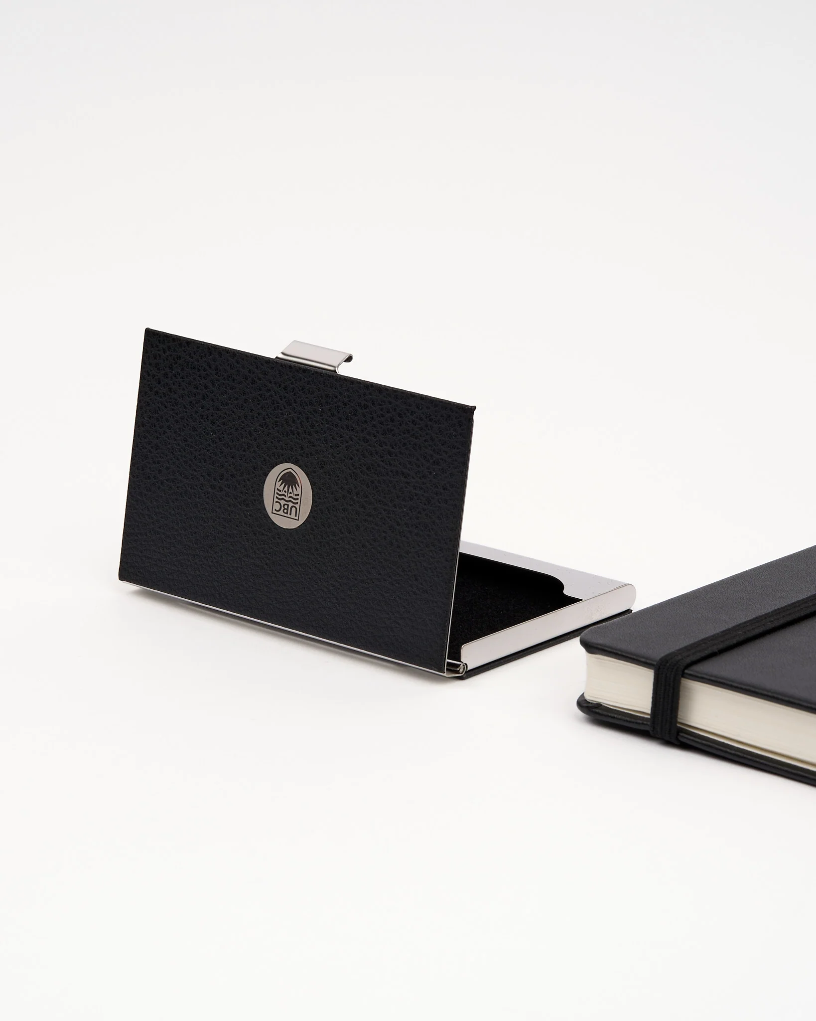UBC Black Leatherette Card Case - Silver Medallion