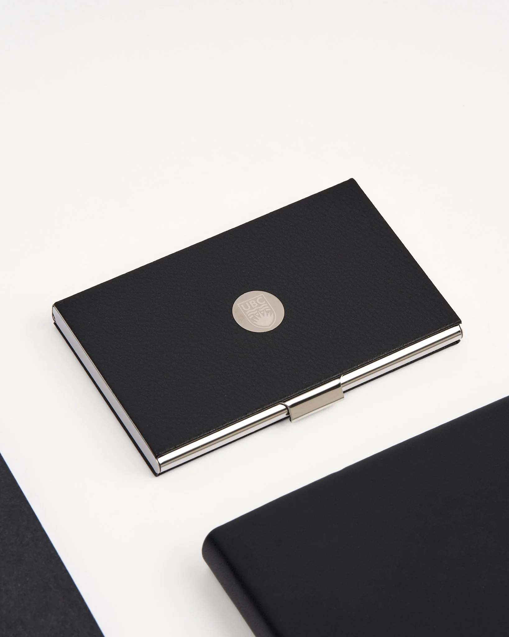 UBC Black Leatherette Card Case - Silver Medallion - Image 2