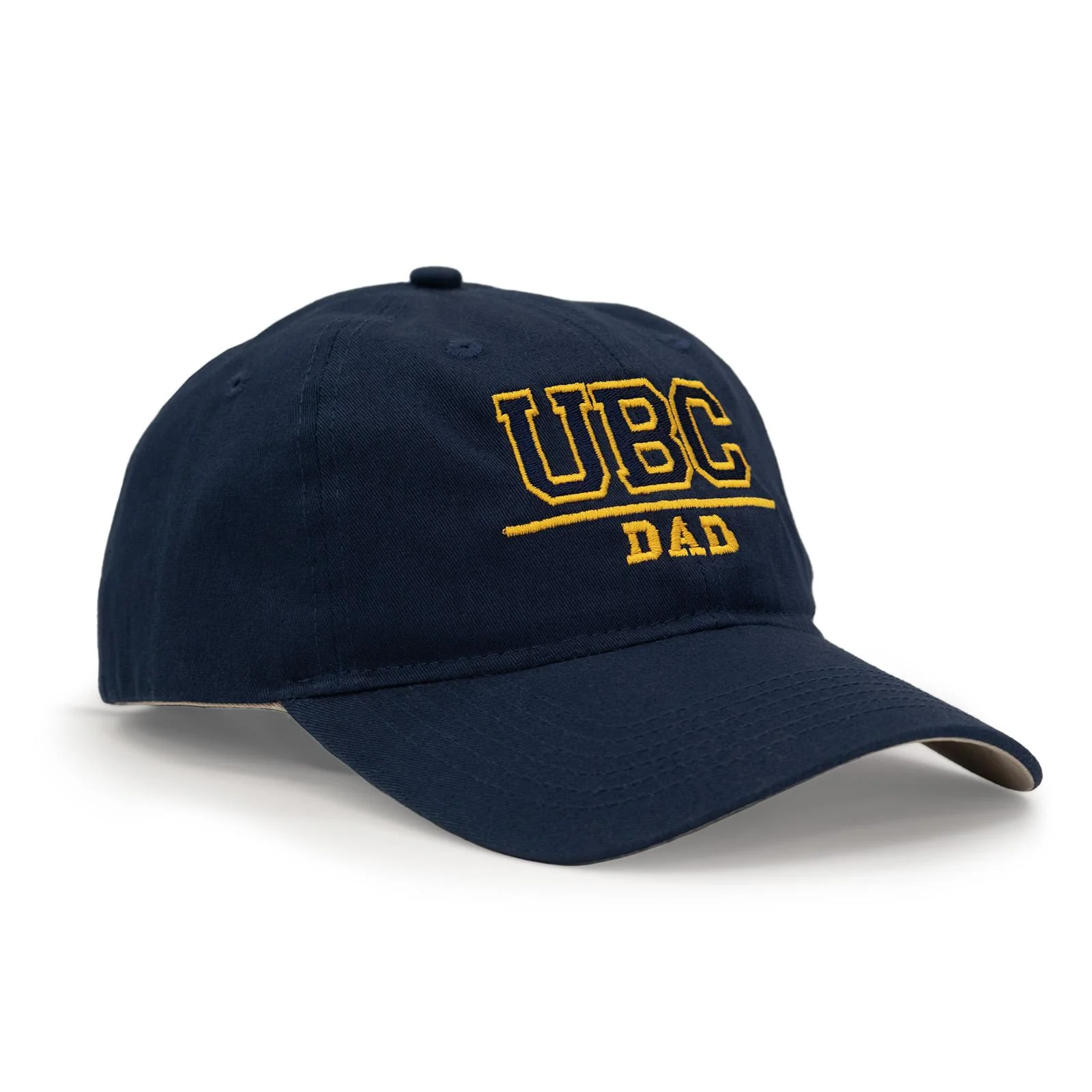 UBC Dad Embroidered Cotton Hat - Navy & Gold