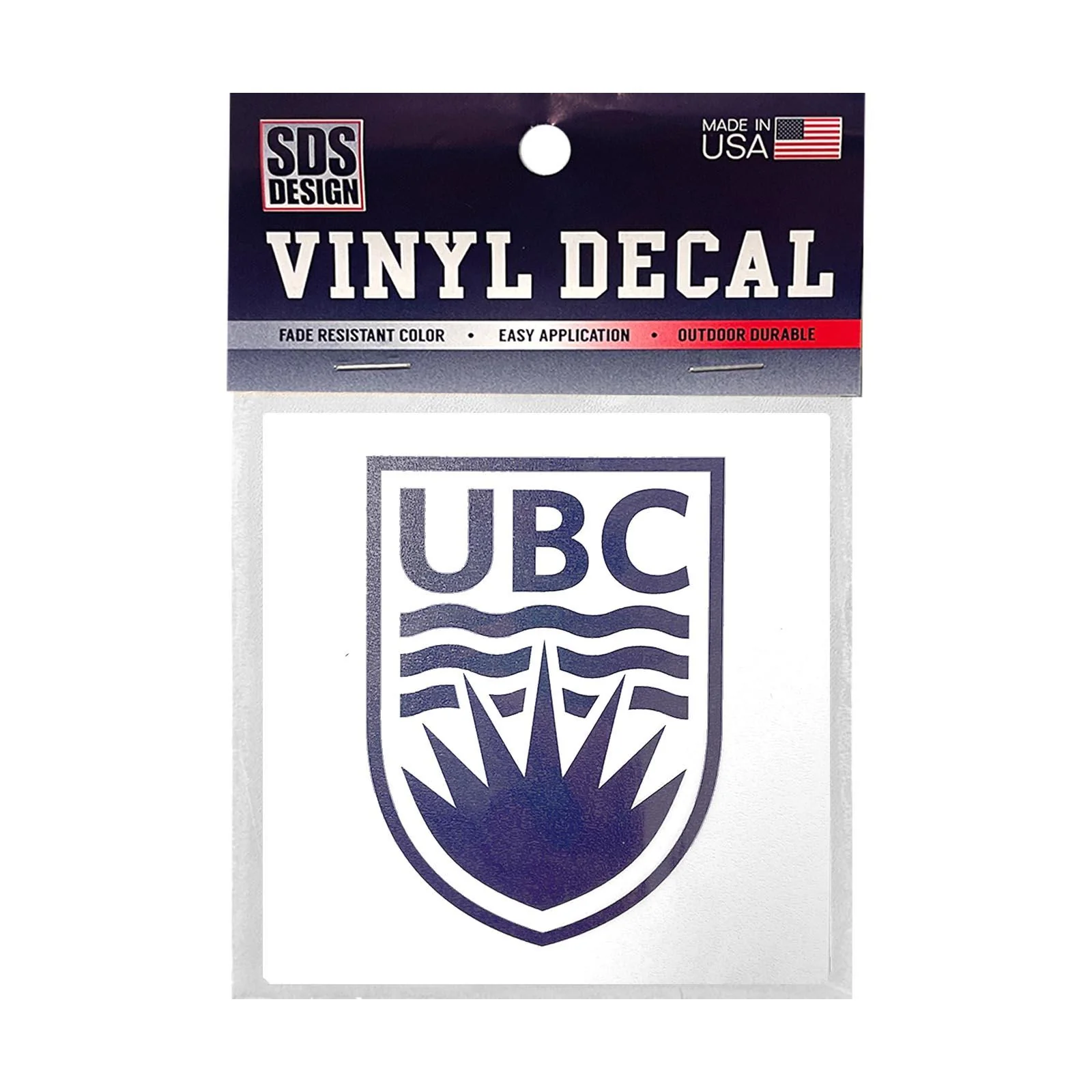UBC Decal, Navy Crest W/ White Background 3x3"