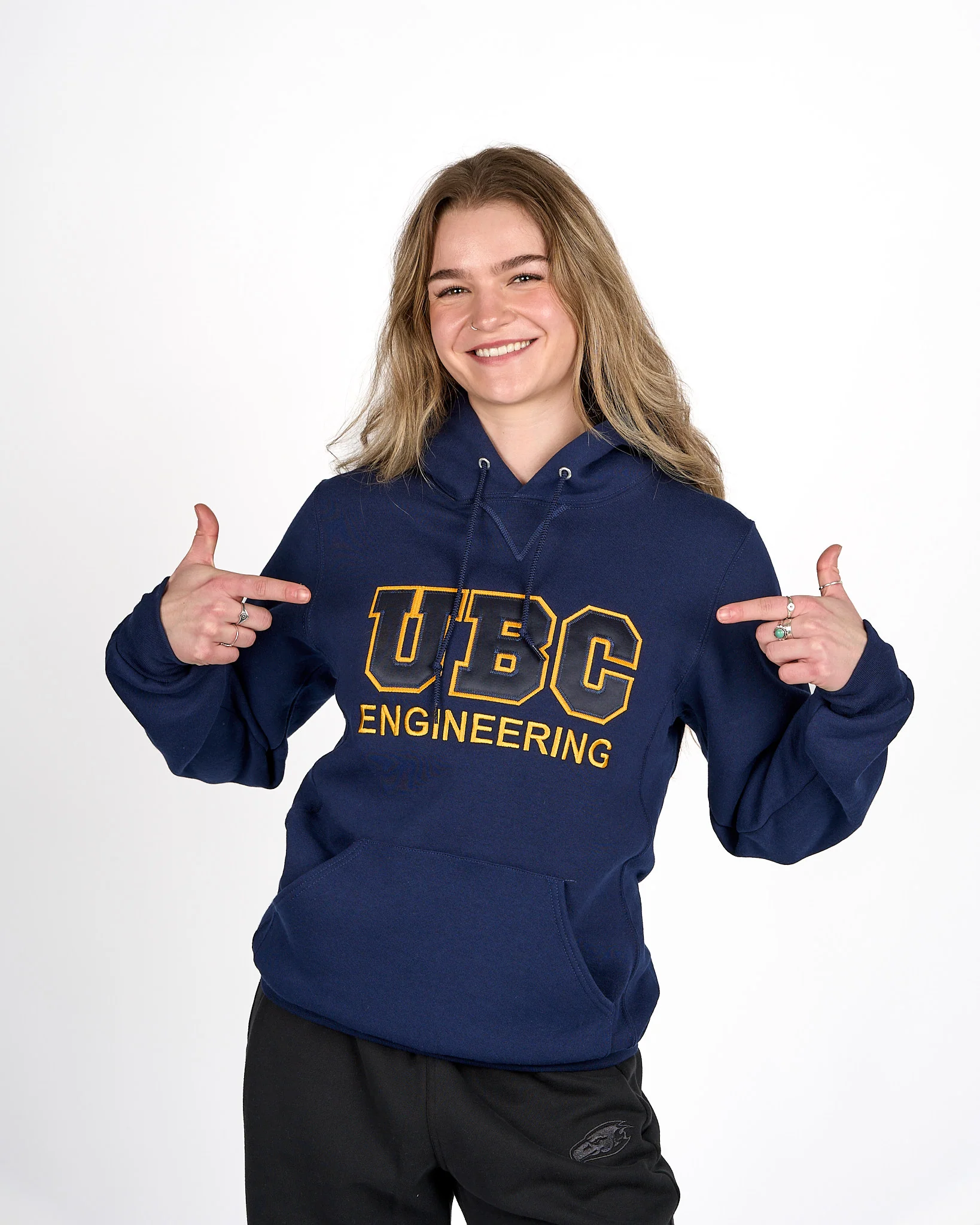 UBC Engineering Twill Embroidered Hoodie - Navy - Image 4