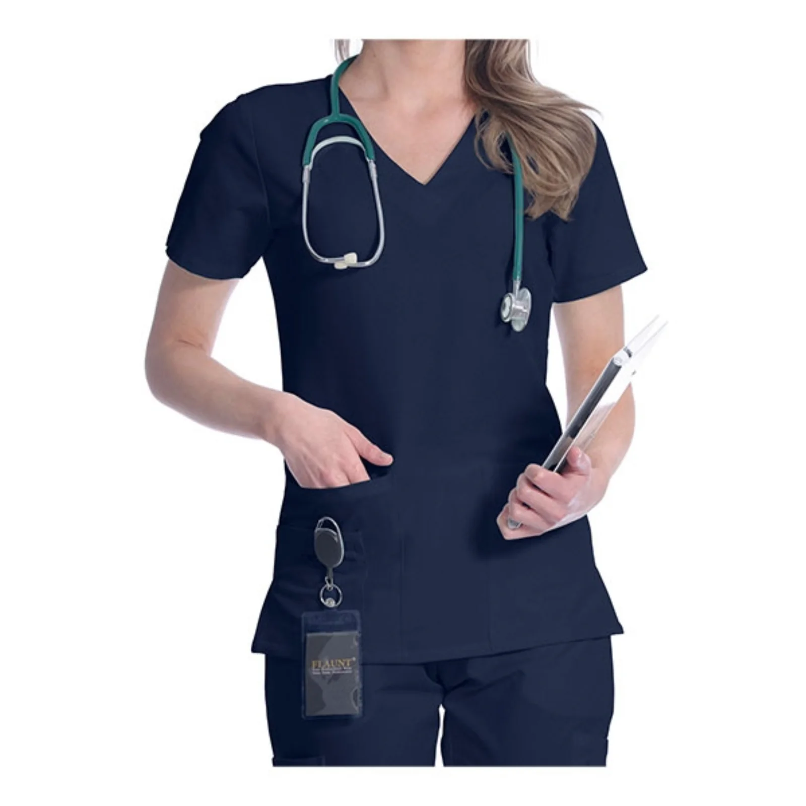 UBC Nursing Scrub Top - Ladies Flaunt Navy