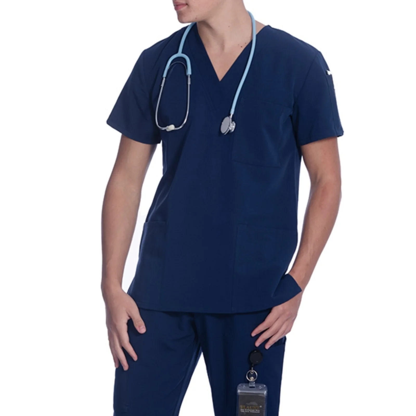 UBC Nursing Scrub Top - Unisex Flaunt Navy - Image 2