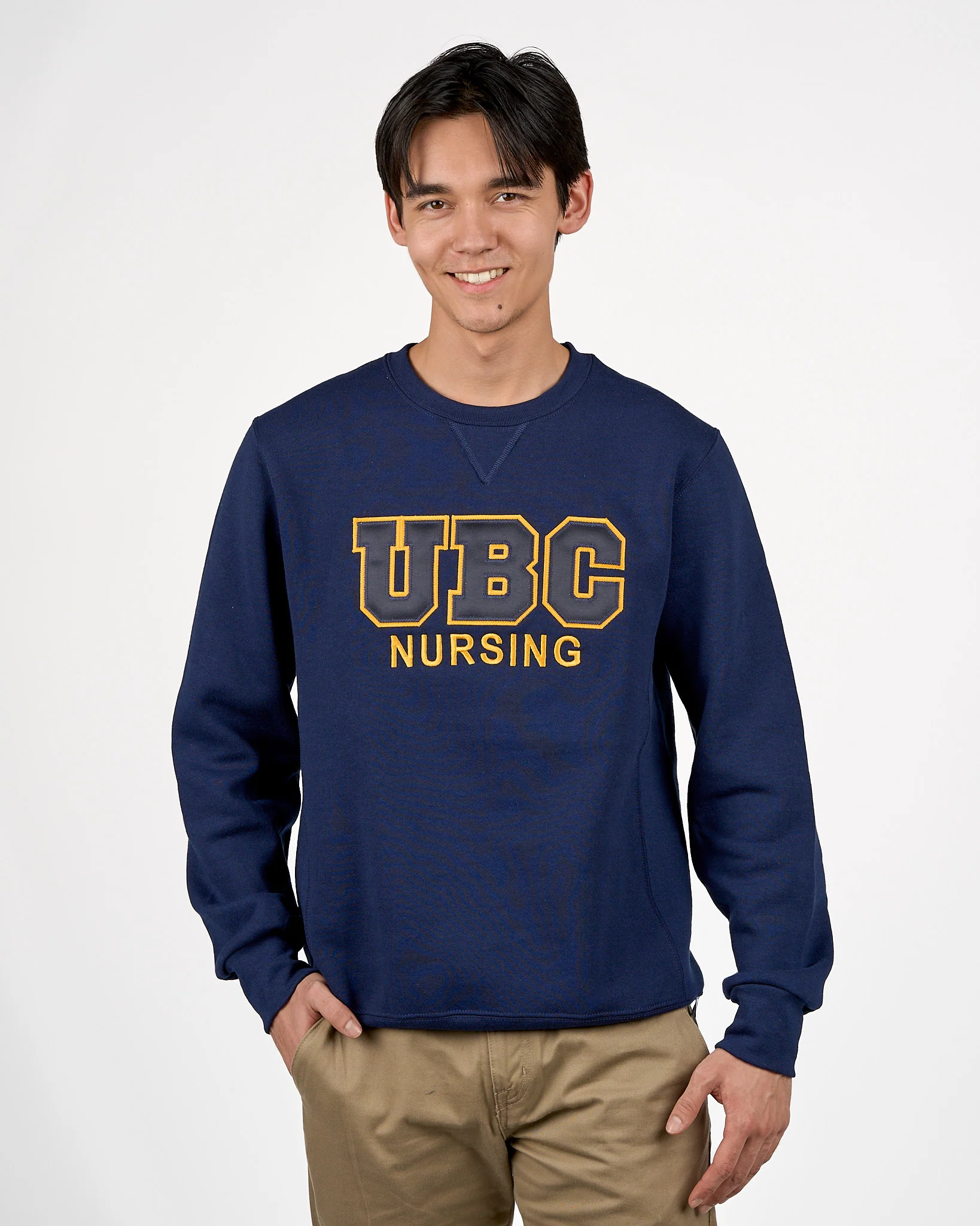 UBCO Nursing Unisex Crewneck With Twill Applique - Navy