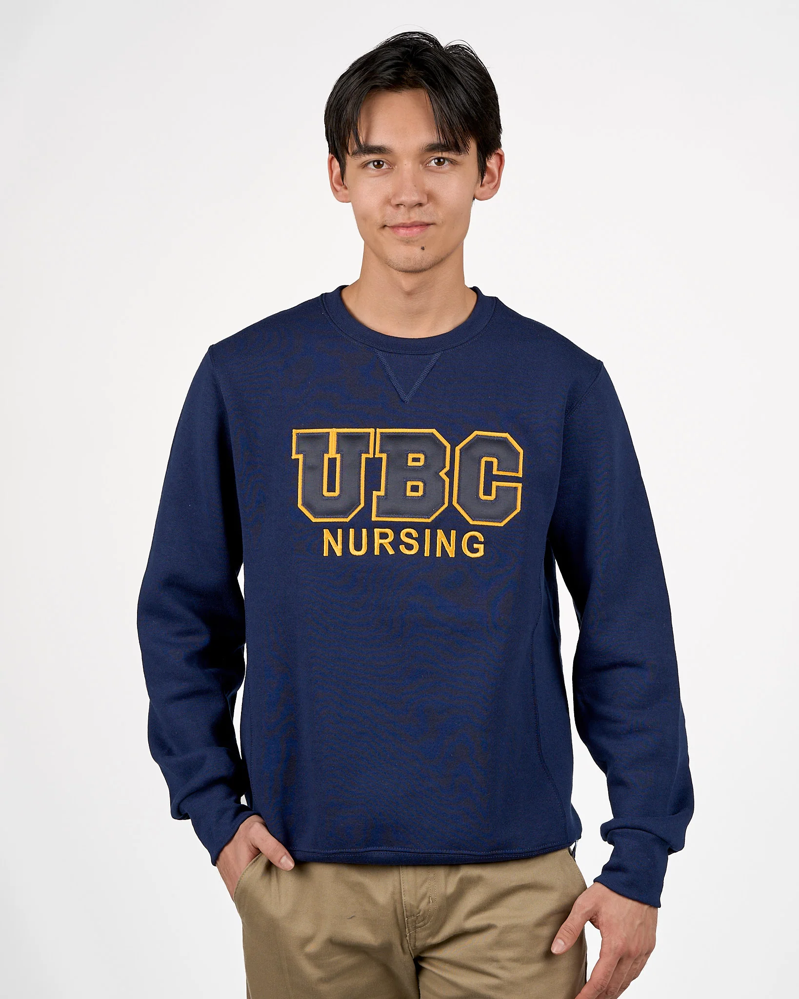 UBCO Nursing Unisex Crewneck With Twill Applique - Navy - Image 3