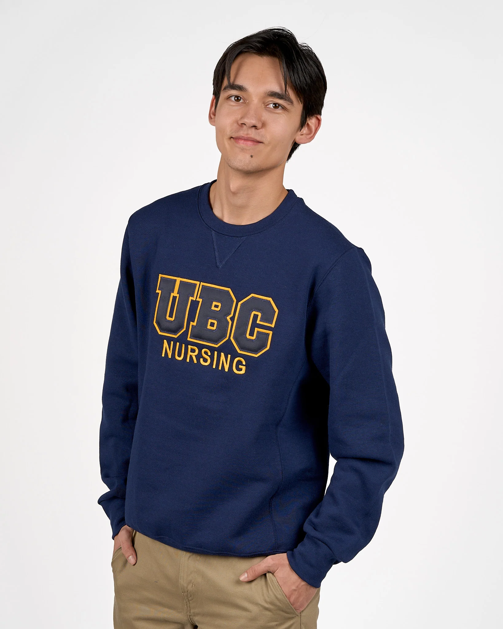 UBCO Nursing Unisex Crewneck With Twill Applique - Navy - Image 4