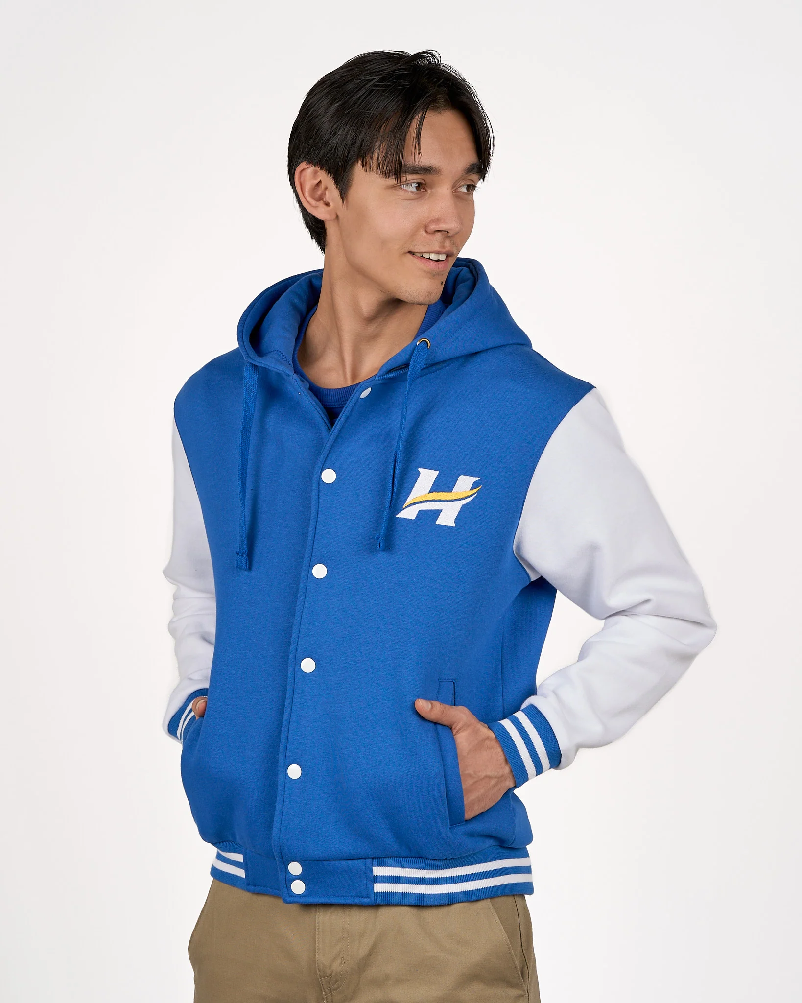 UBCO Heat Hooded Varsity Jacket - Royal Blue