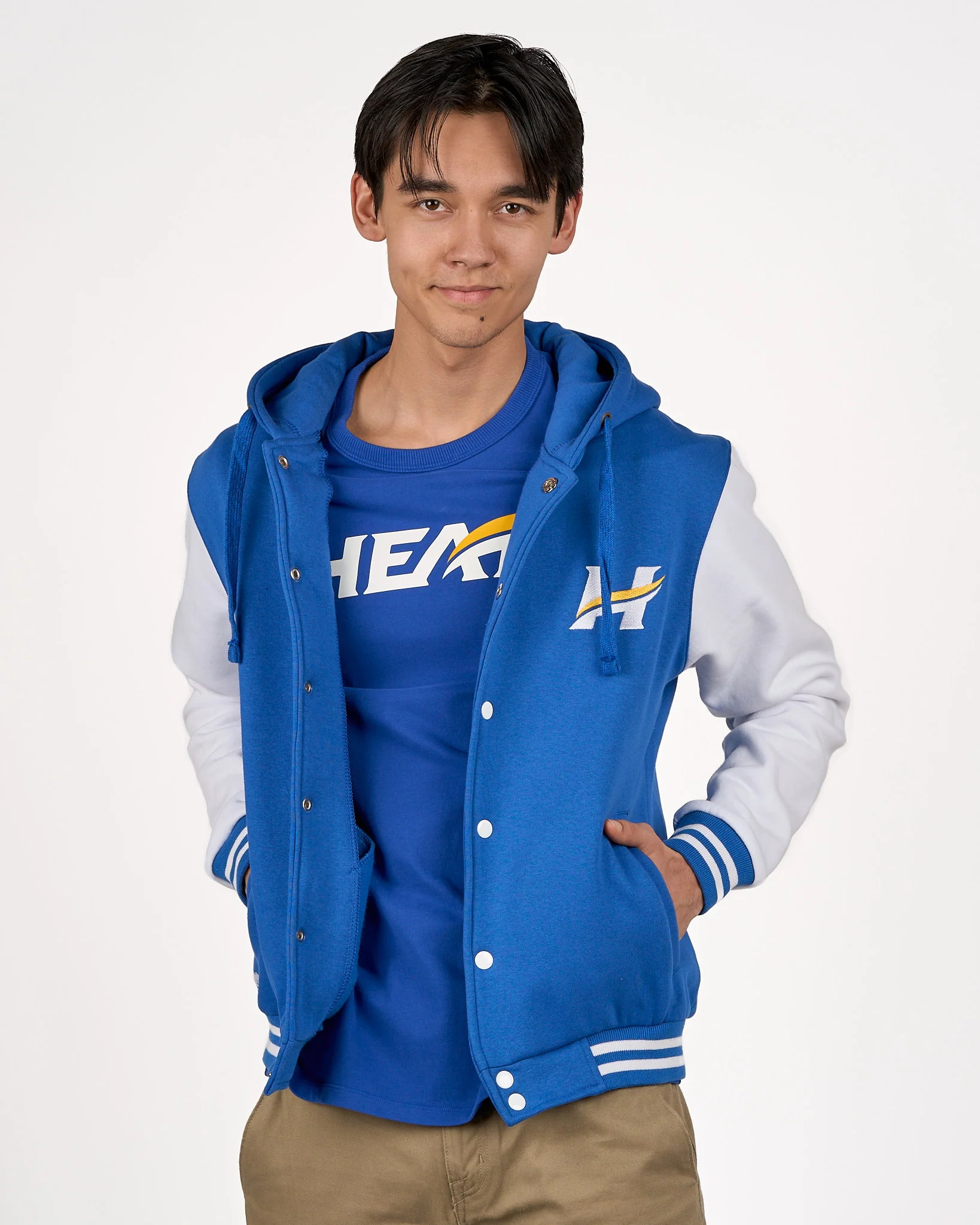 UBCO Heat Hooded Varsity Jacket - Royal Blue - Image 4