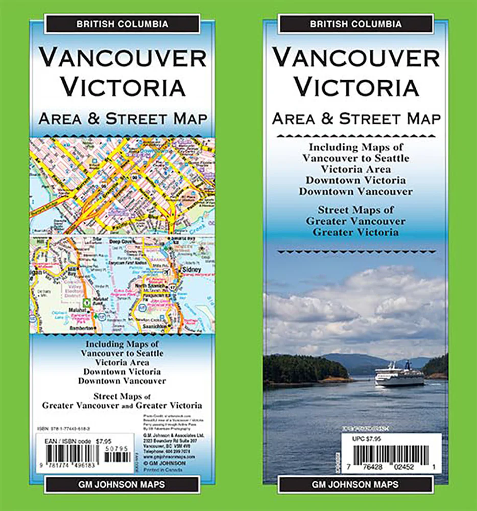 Vancouver & Victoria British Columbia Area & Street Map
