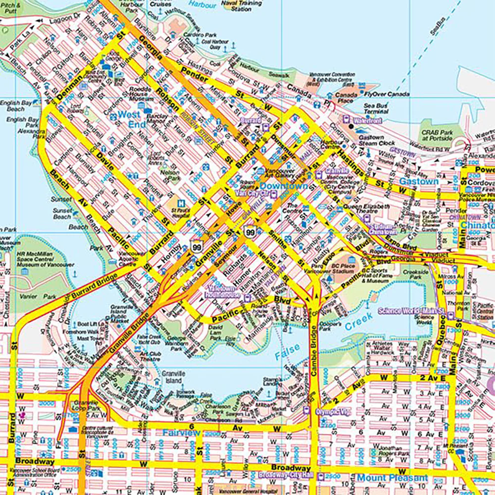 Vancouver & Victoria British Columbia Area & Street Map - Image 2