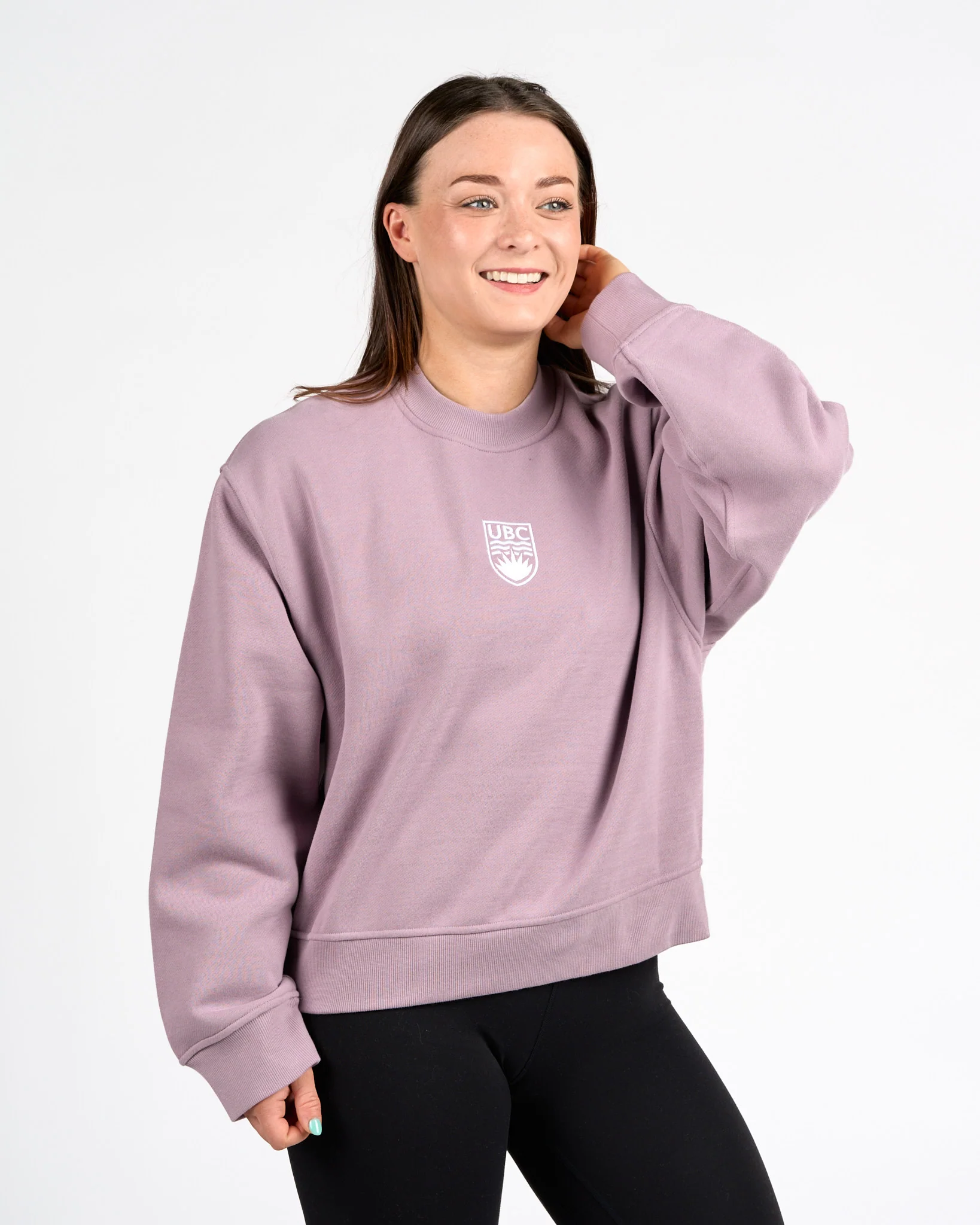 Womens Crest CC Steady State Oversized Crew - Lavender