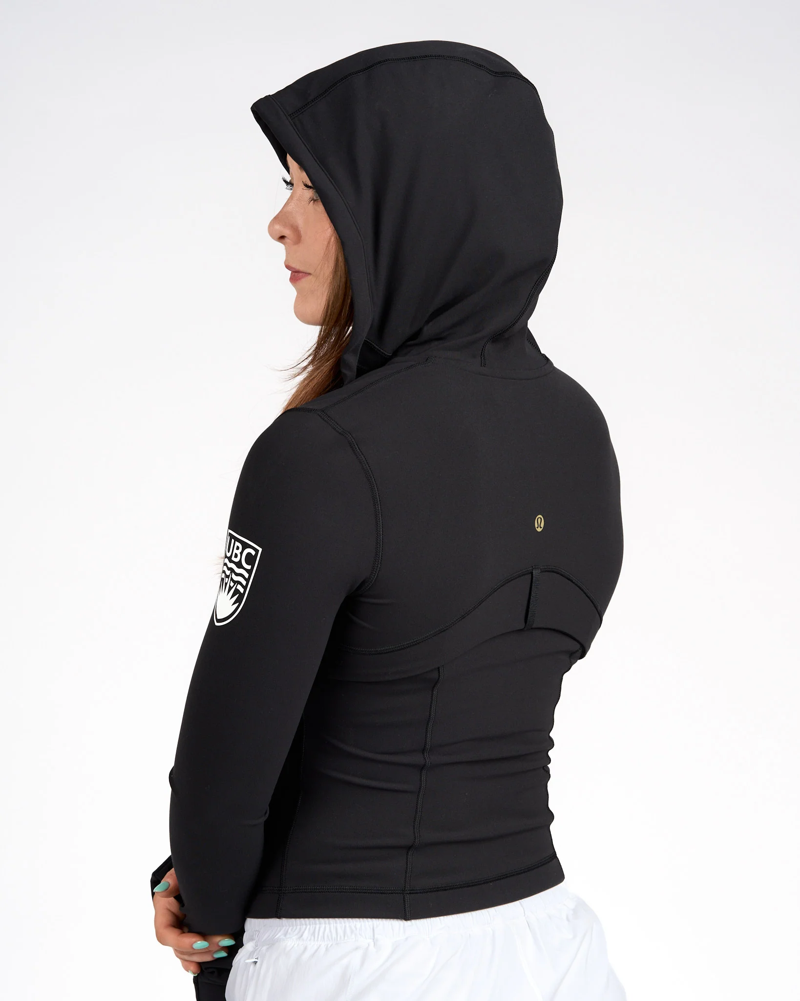 Womens Crest Cropped Define Hood Jacket Nulu - Black - Image 4
