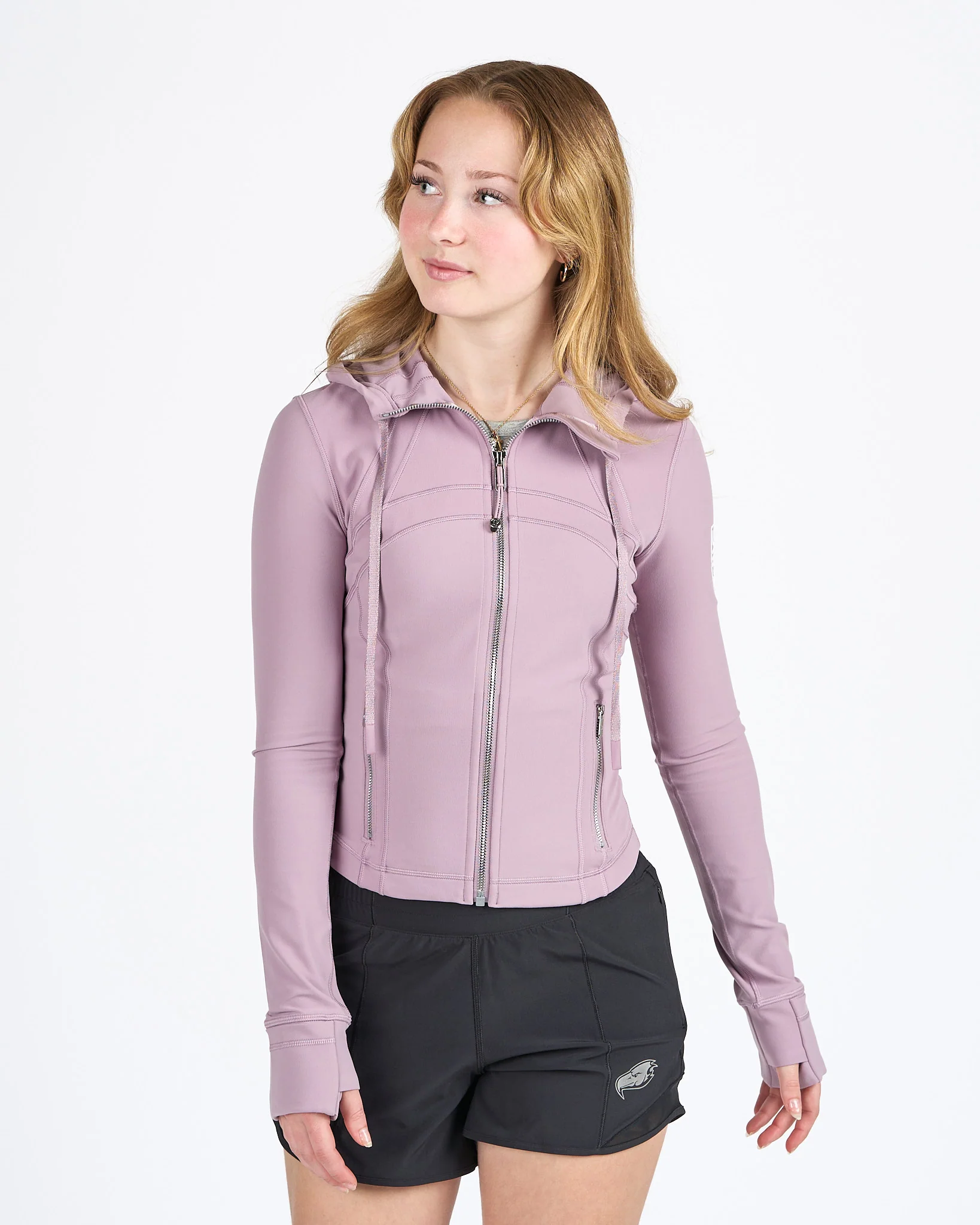 Womens Crest Cropped Define Hood Jacket Nulu - Lavender - Image 2