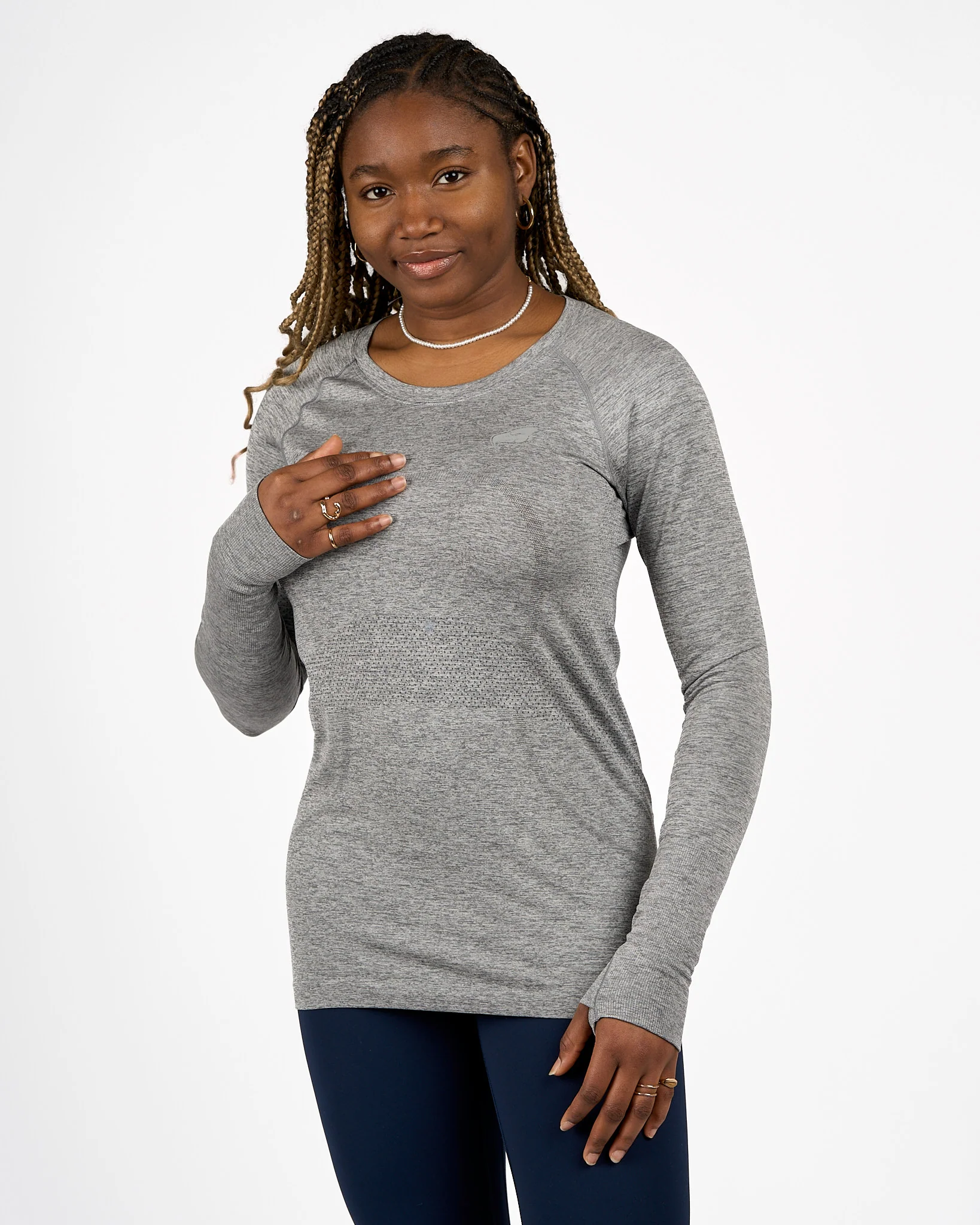 Womens Thunderbird Swiftly Tech Long Sleeve 2.0 - Grey - Image 2